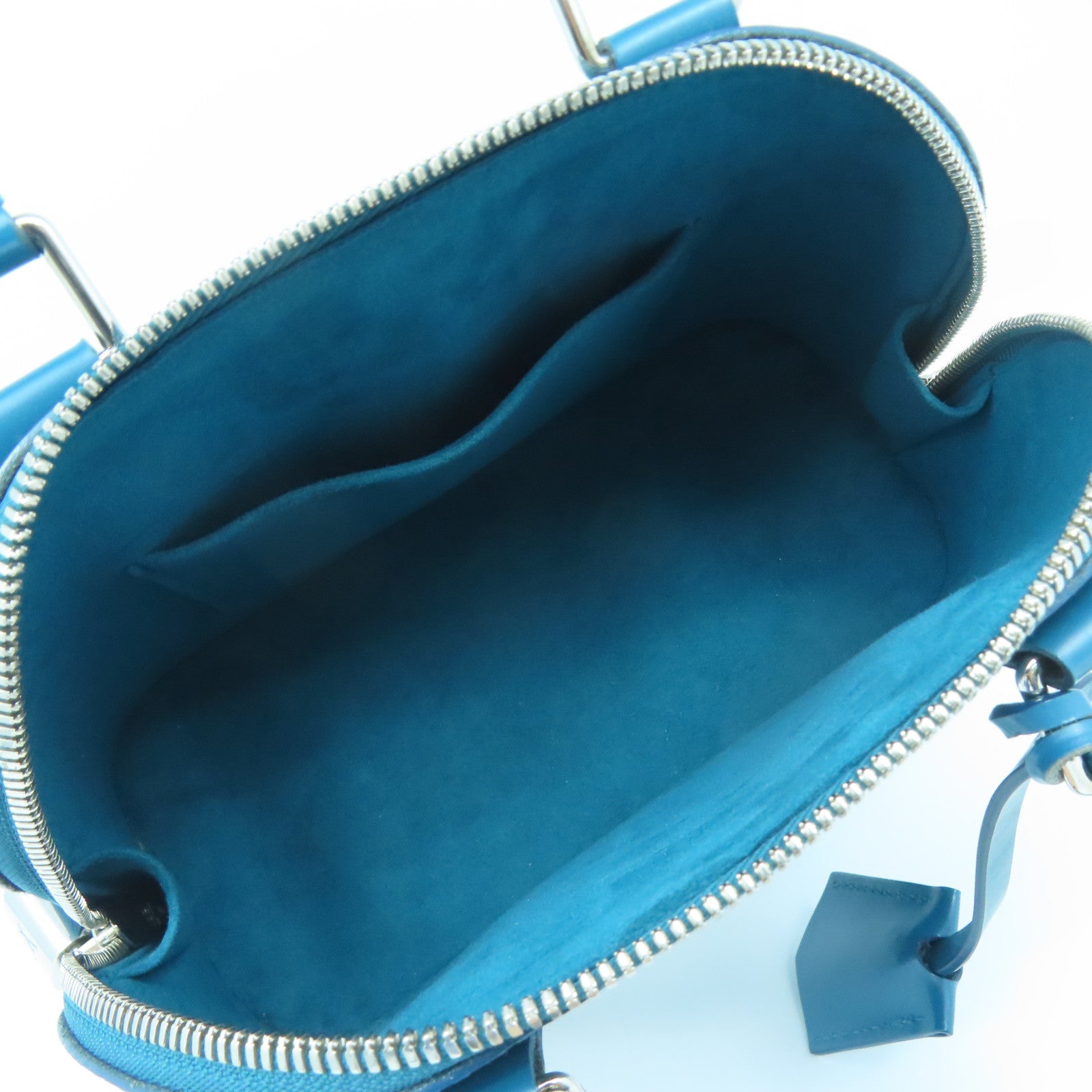 LOUIS VUITTON Epi Alma BB Silver Buckle Handle Shoulder Backpack Blue