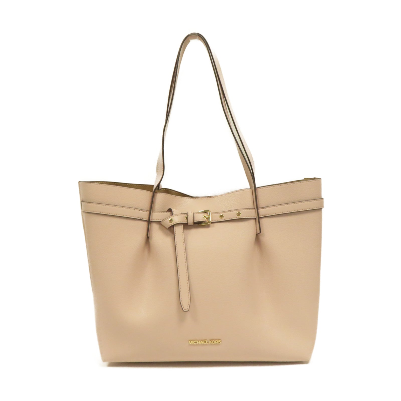 Michael Kors 牛皮皮革Tote Bag金扣肩背袋粉紅色