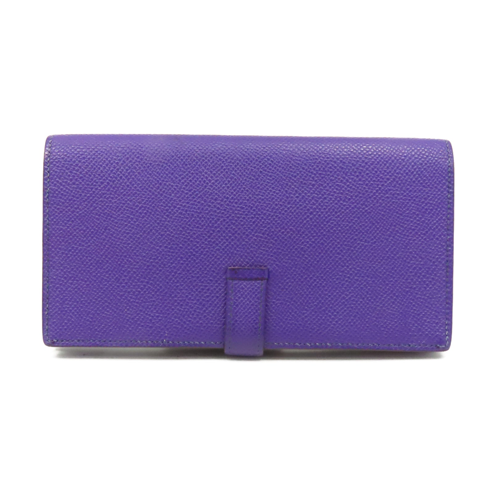 HERMES 【激減優惠】Epsom皮革Bearn Wallet金扣長錢包紫色