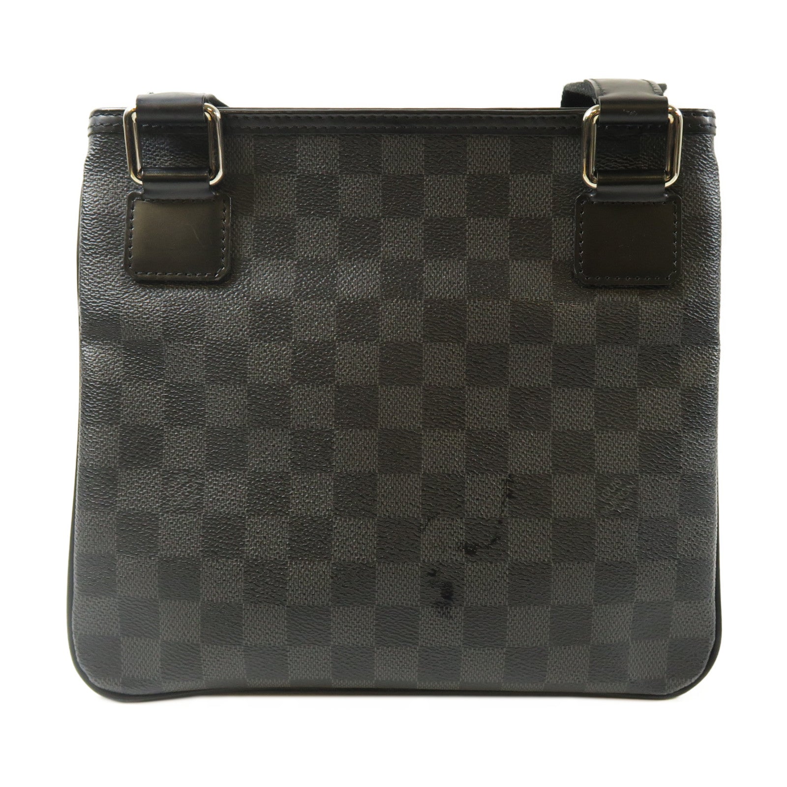 LOUIS VUITTON Damier Graphite Thomas銀扣肩背袋黑色