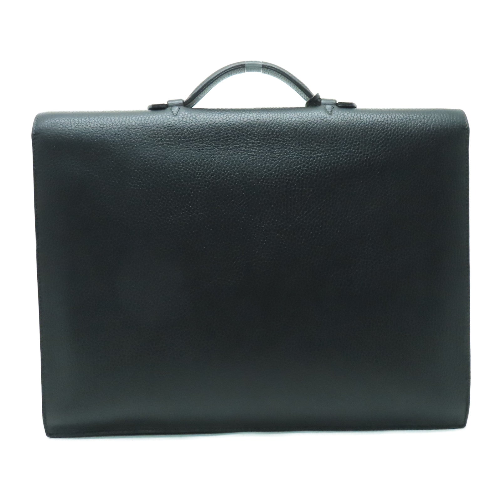 HERMES 牛皮皮革Sac A Depeches金扣手挽袋黑色