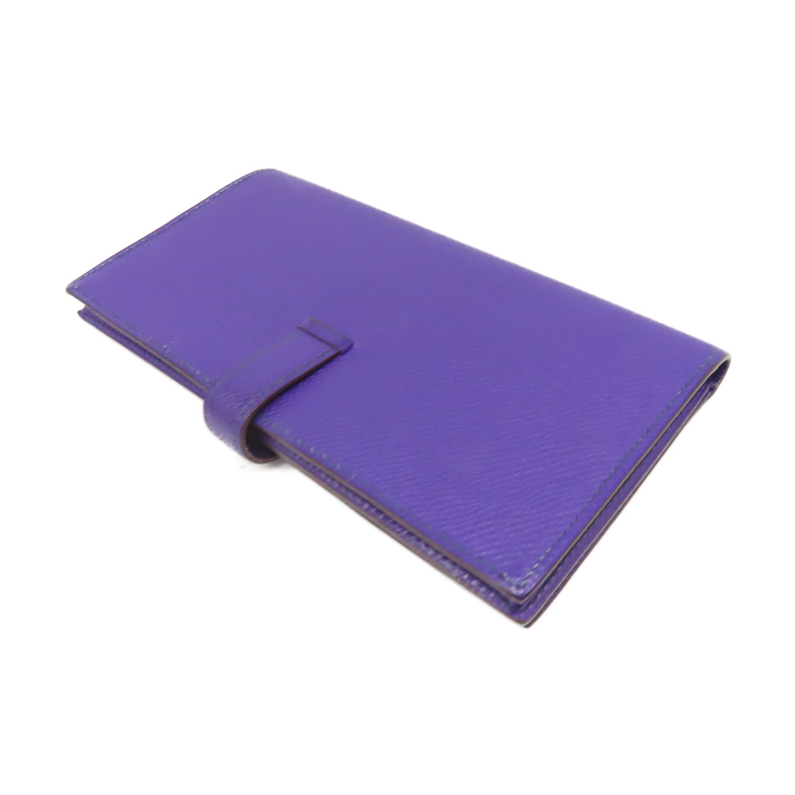 HERMES 【激減優惠】Epsom皮革Bearn Wallet金扣長錢包紫色