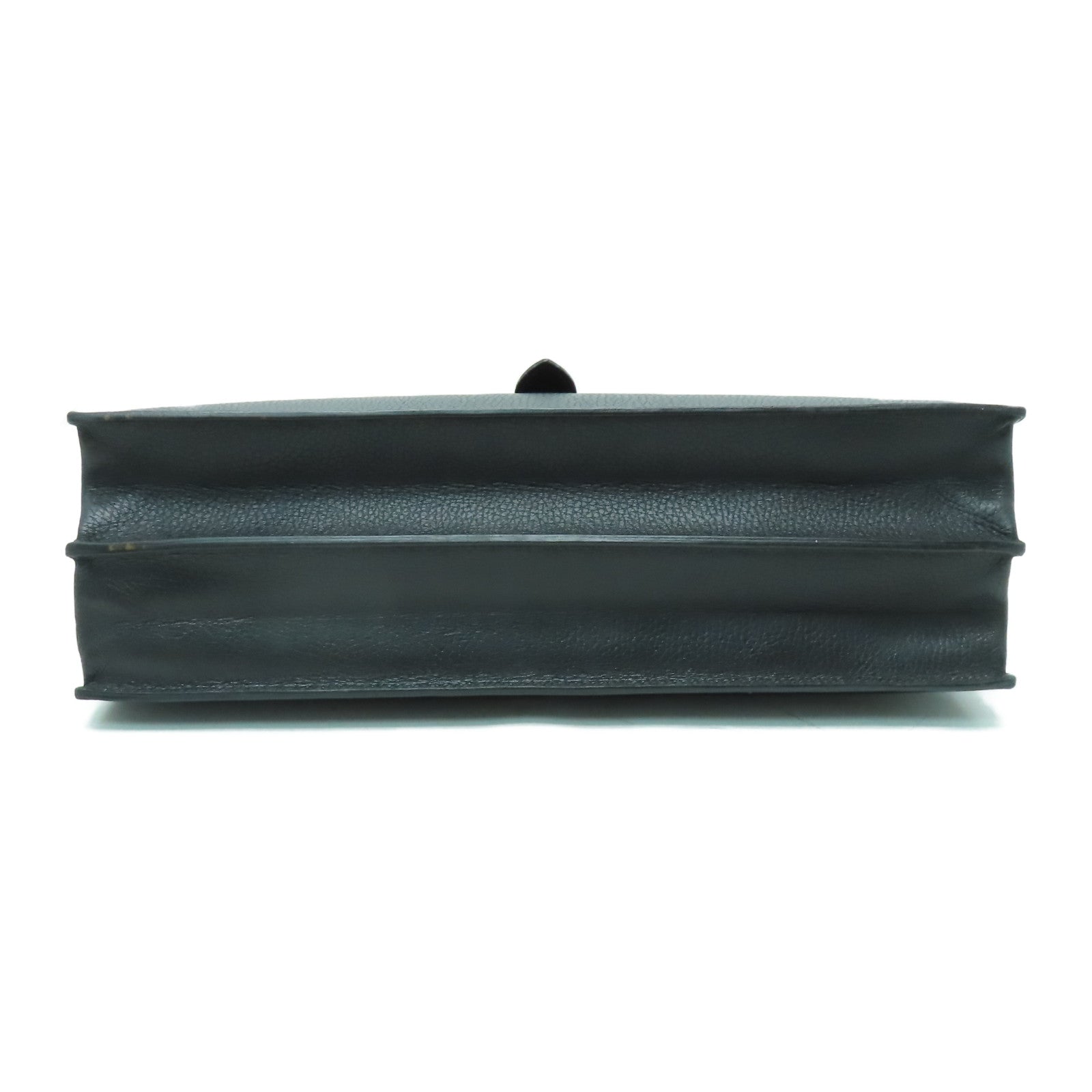 HERMES 牛皮皮革Sac A Depeches金扣手挽袋黑色