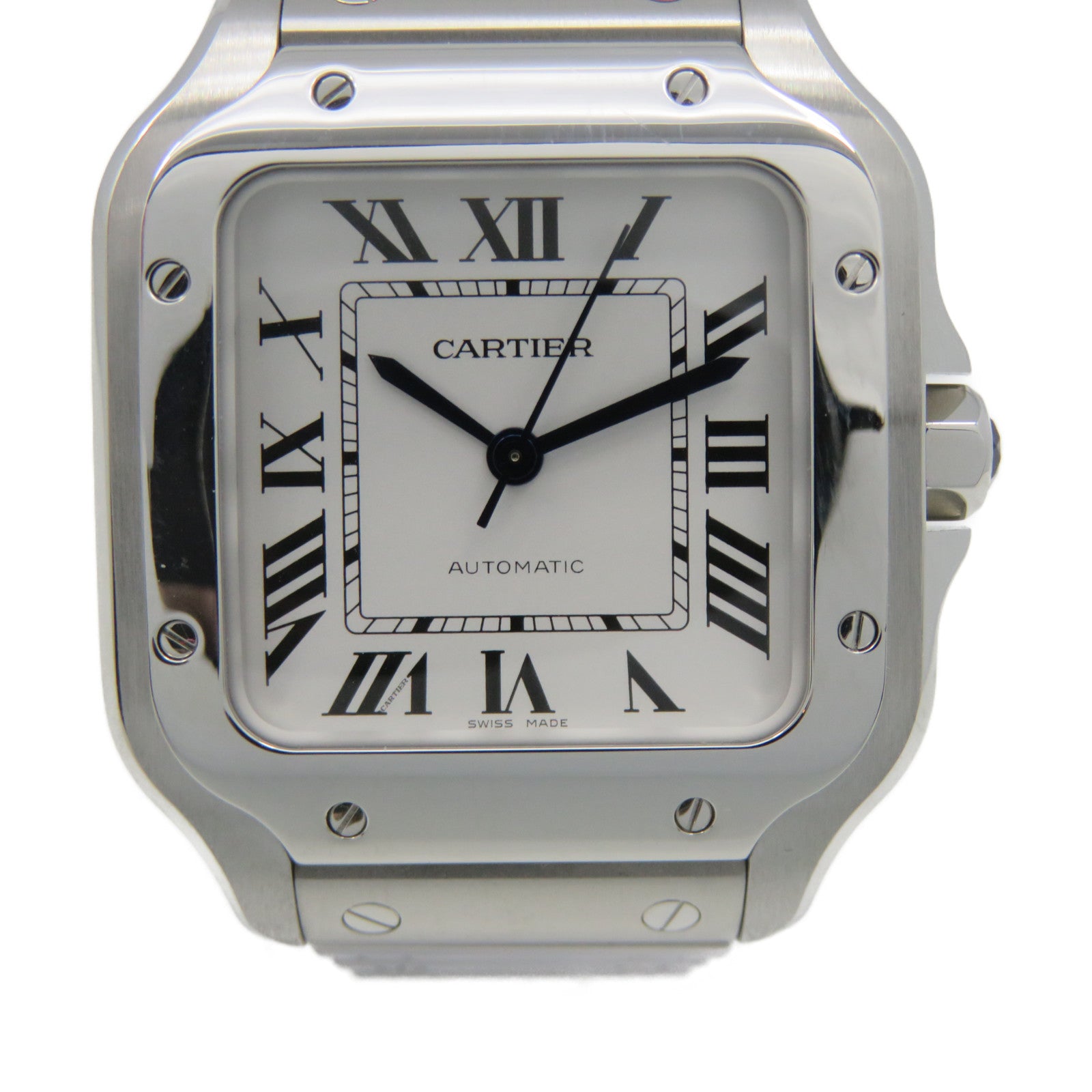CARTIER SANTOS DE CARTIER Watch不鏽鋼自動機芯手錶白色