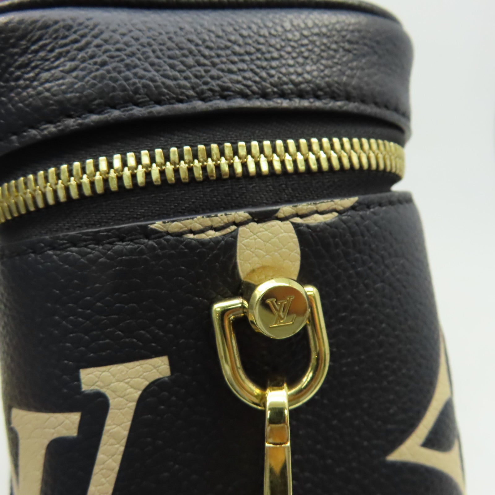 LOUIS VUITTON Monogram Empreinte Vanity PM金扣手挽肩背兩用袋黑色/米色