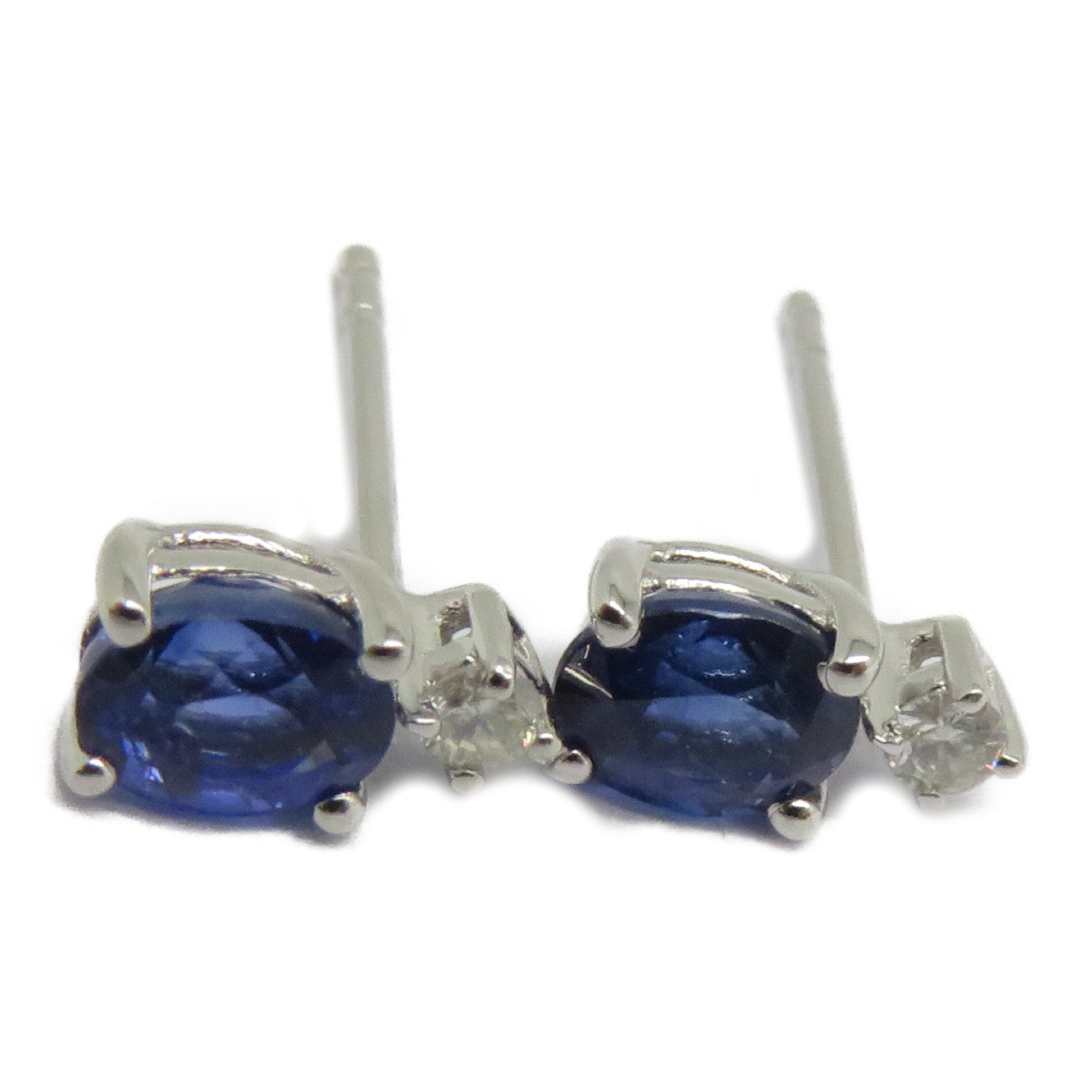 JEWELRY 18K白金Sapphire Earrings 0.760ct藍寶石/0.770ct鑽石耳環