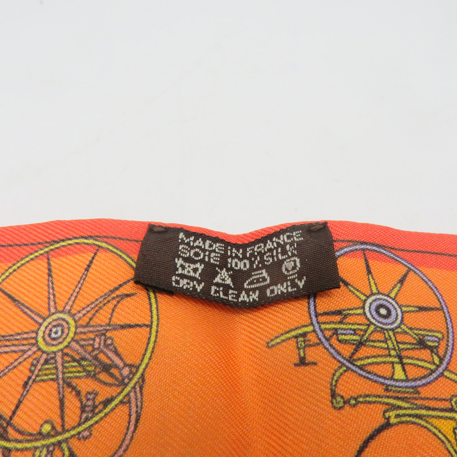 HERMES 絲質Twilly Scarf絲巾橙色/白色/彩色
