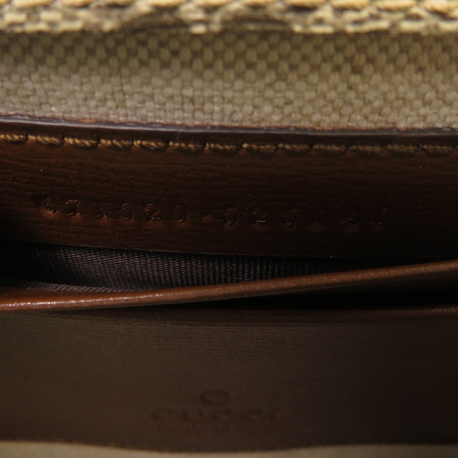 GUCCI 塗層帆布Shoulder Bag金扣肩背袋啡色