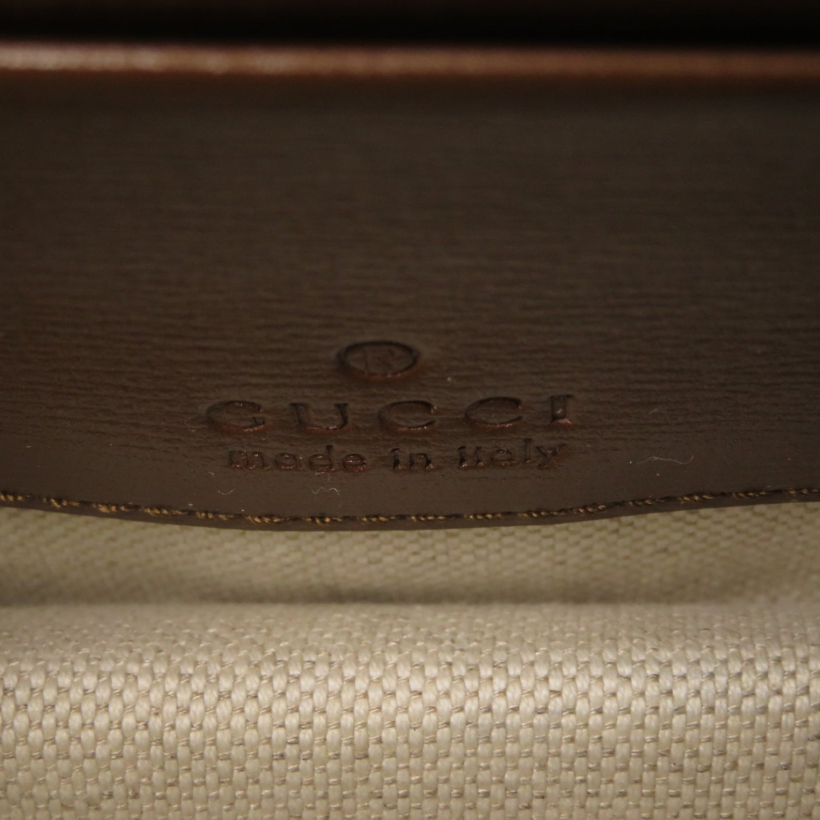 GUCCI 塗層帆布Shoulder Bag金扣肩背袋啡色