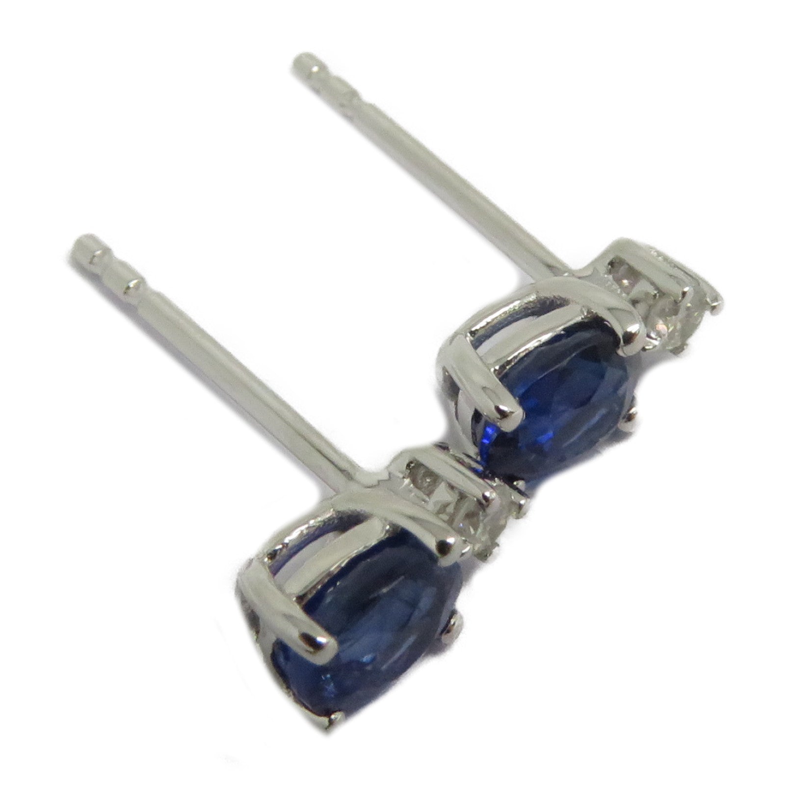 JEWELRY 18K白金Sapphire Earrings 0.760ct藍寶石/0.770ct鑽石耳環