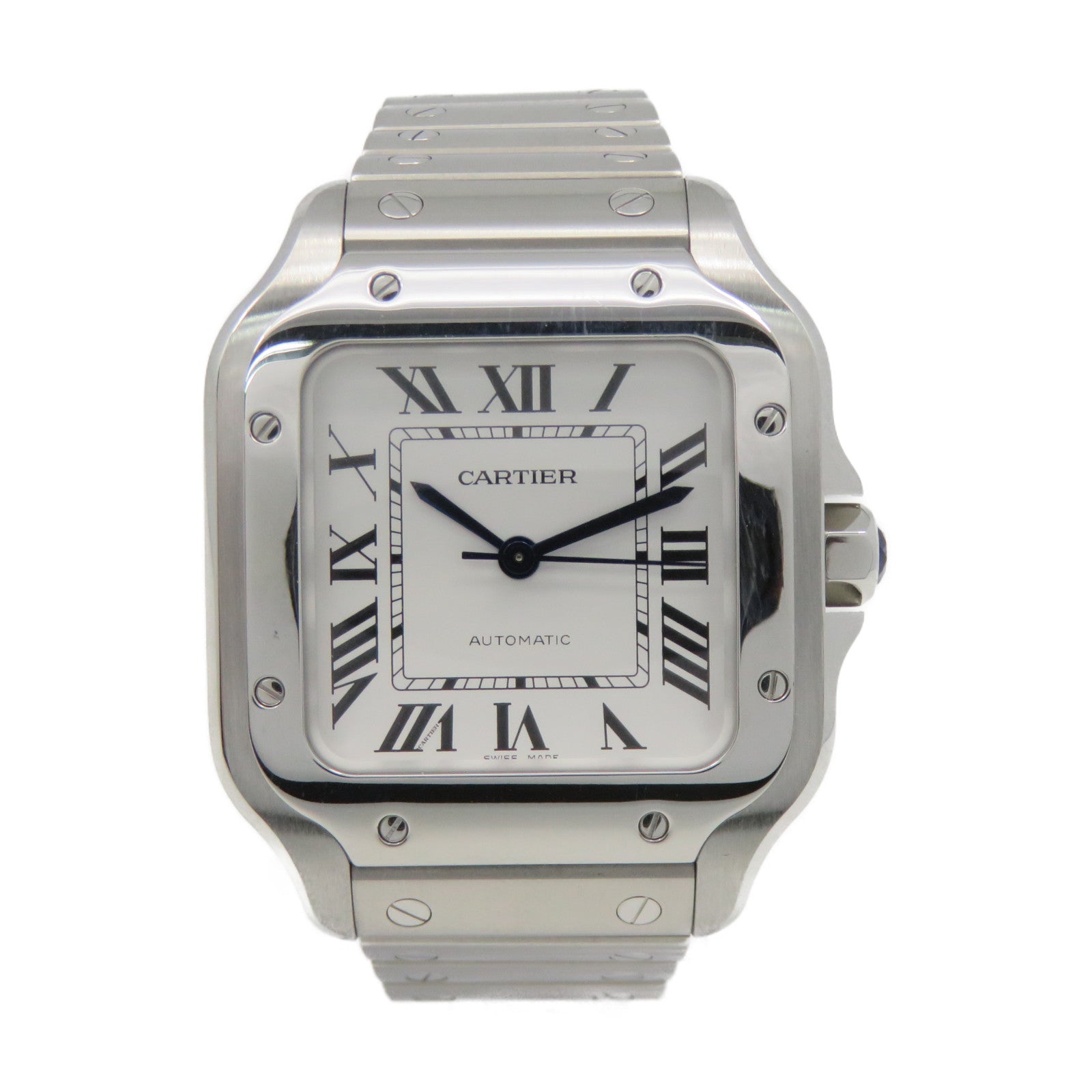 CARTIER SANTOS DE CARTIER Watch不鏽鋼自動機芯手錶白色