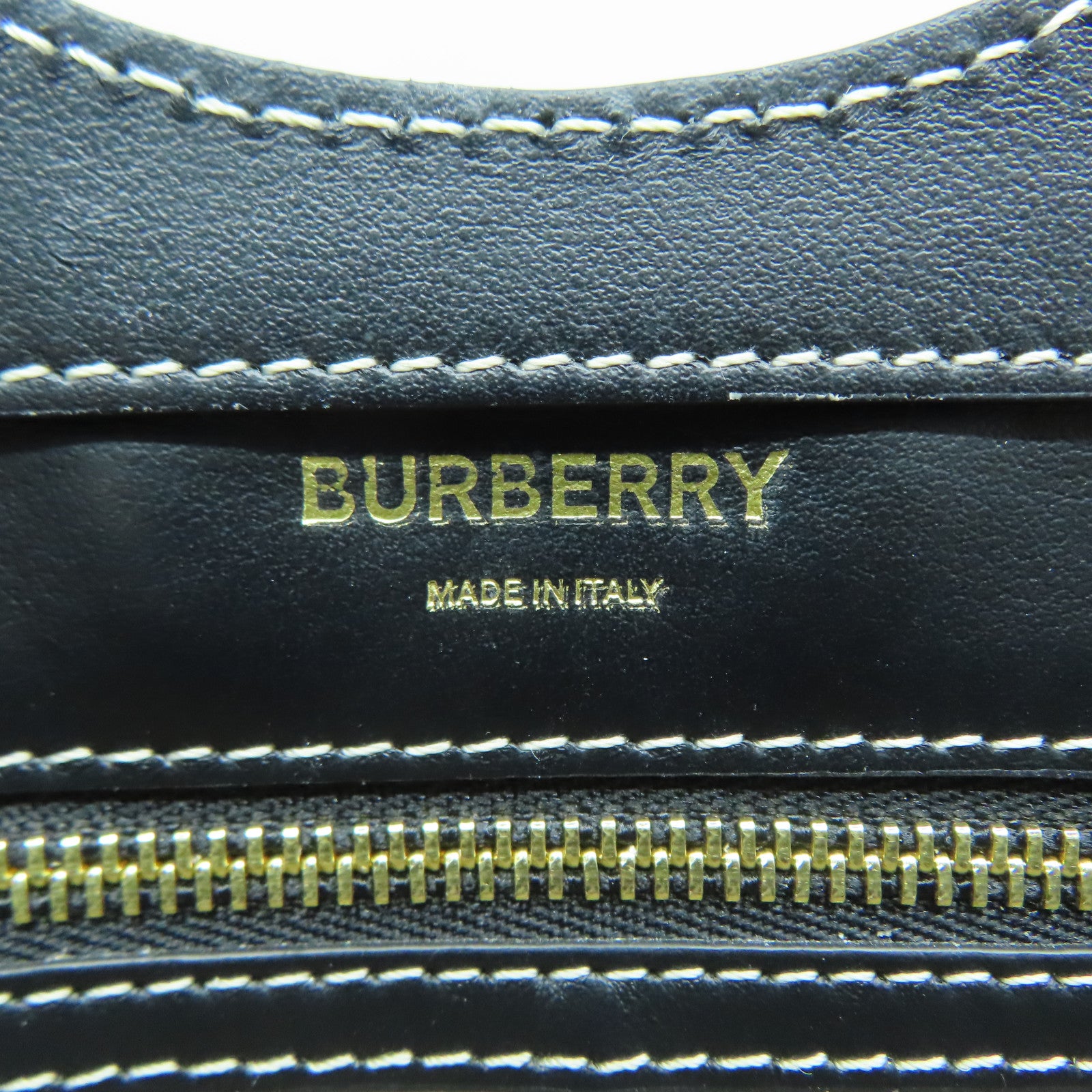 BURBERRY 牛皮皮革/帆布Mini Tri-Tone Pocket金扣手挽肩背兩用袋灰色黑色