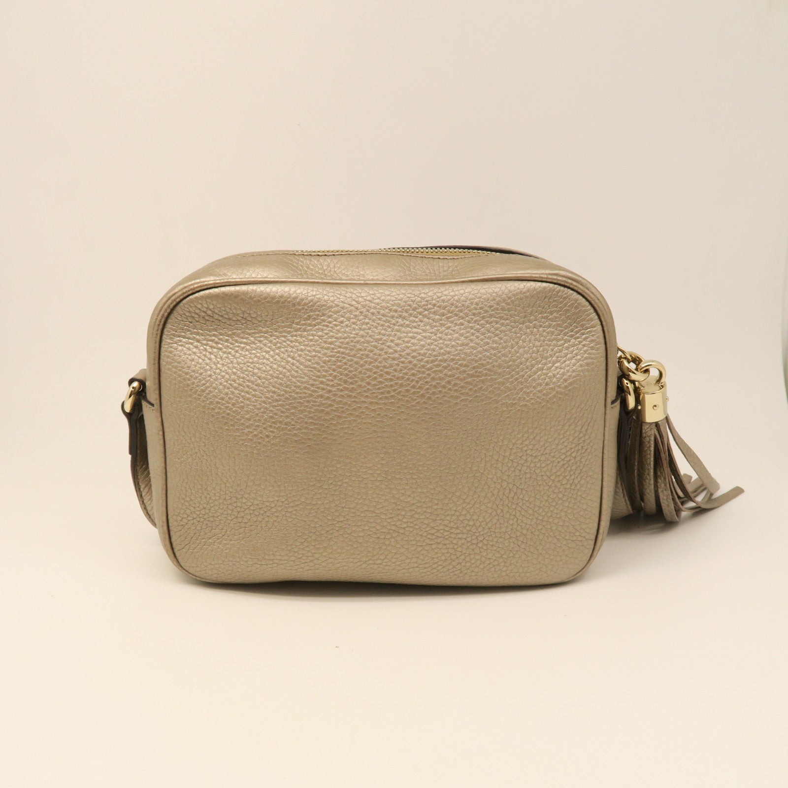 GUCCI 牛皮皮革Shoulder Bag金扣肩背袋金色