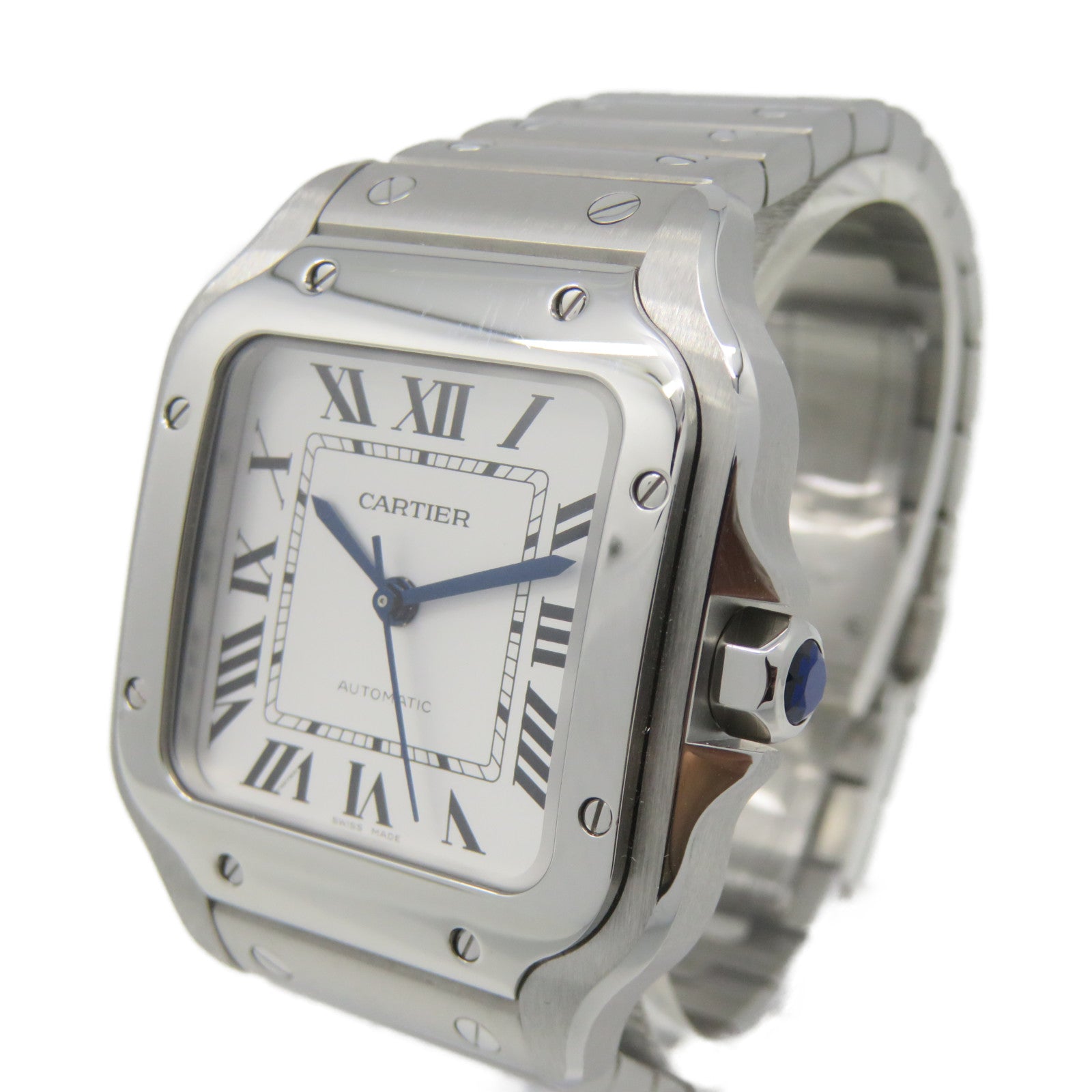 CARTIER SANTOS DE CARTIER Watch不鏽鋼自動機芯手錶白色
