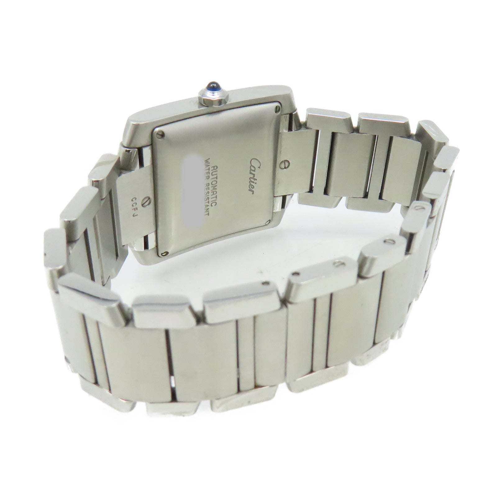 CARTIER Tank Francaise LM Watch不鏽鋼自動機芯手錶白色/銀色
