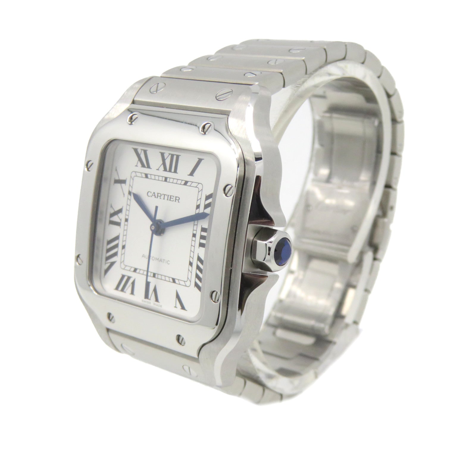 CARTIER SANTOS DE CARTIER Watch不鏽鋼自動機芯手錶白色