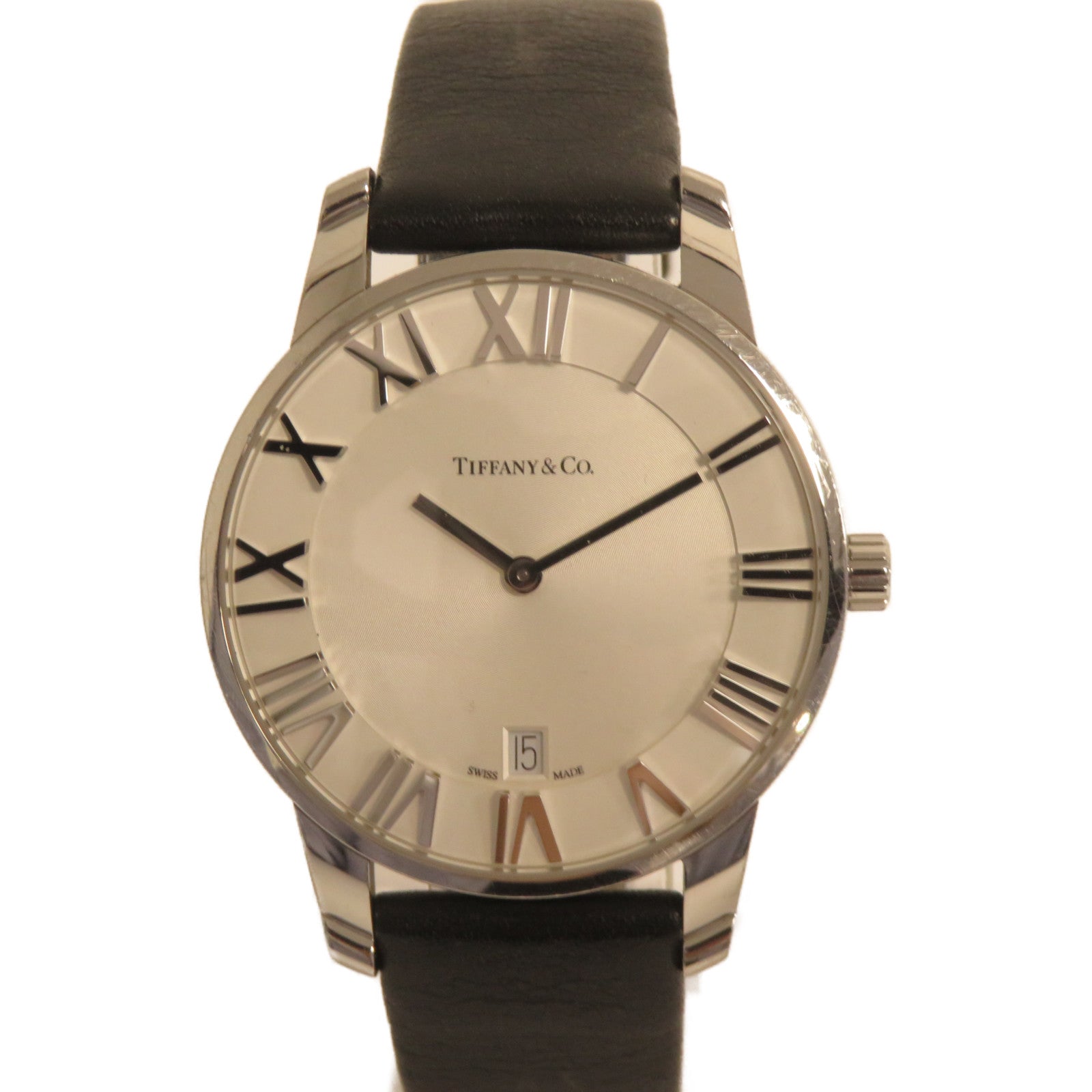 TIFFANY＆CO Atlas Watch不鏽鋼手錶石英機芯白色