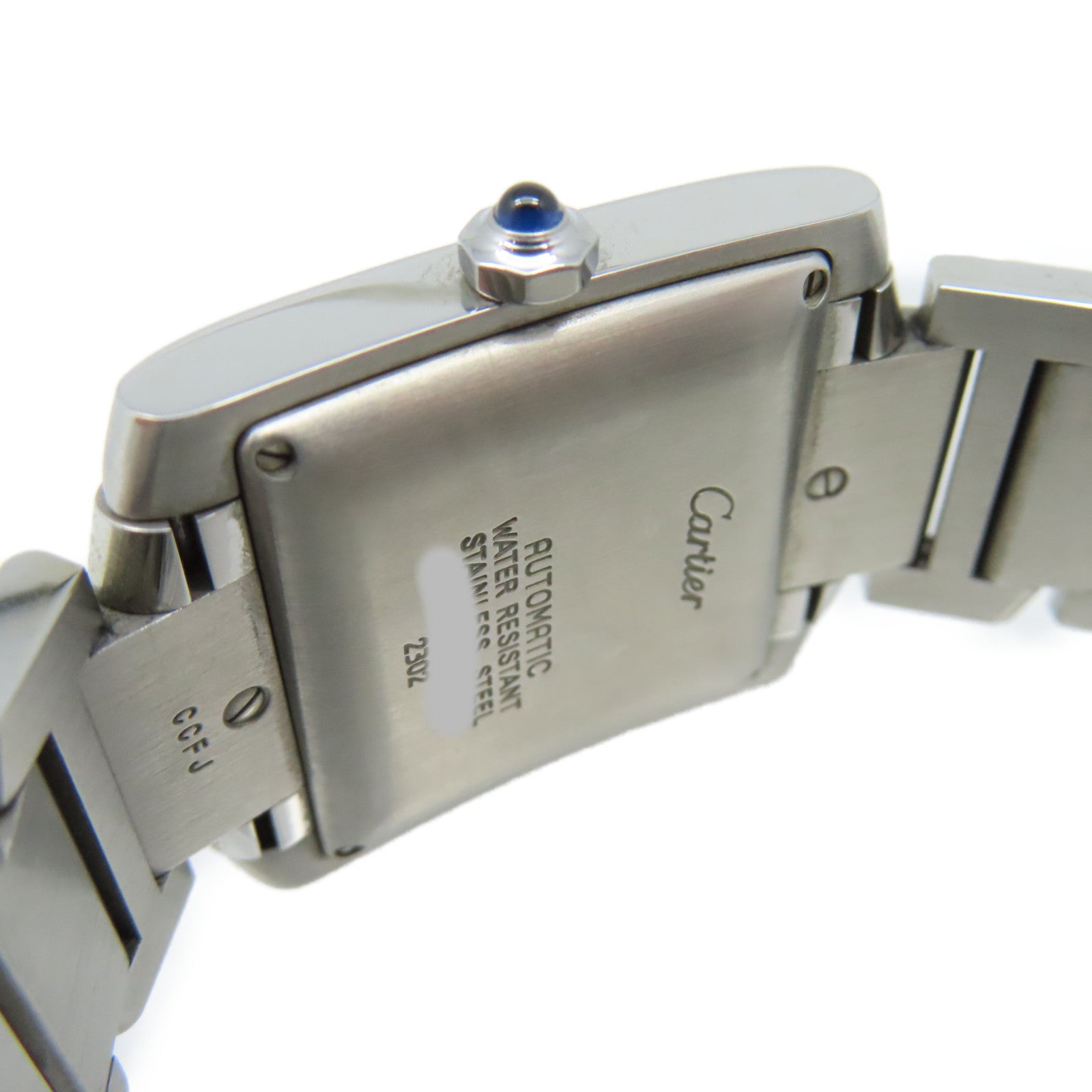 CARTIER Tank Francaise LM Watch不鏽鋼自動機芯手錶白色/銀色