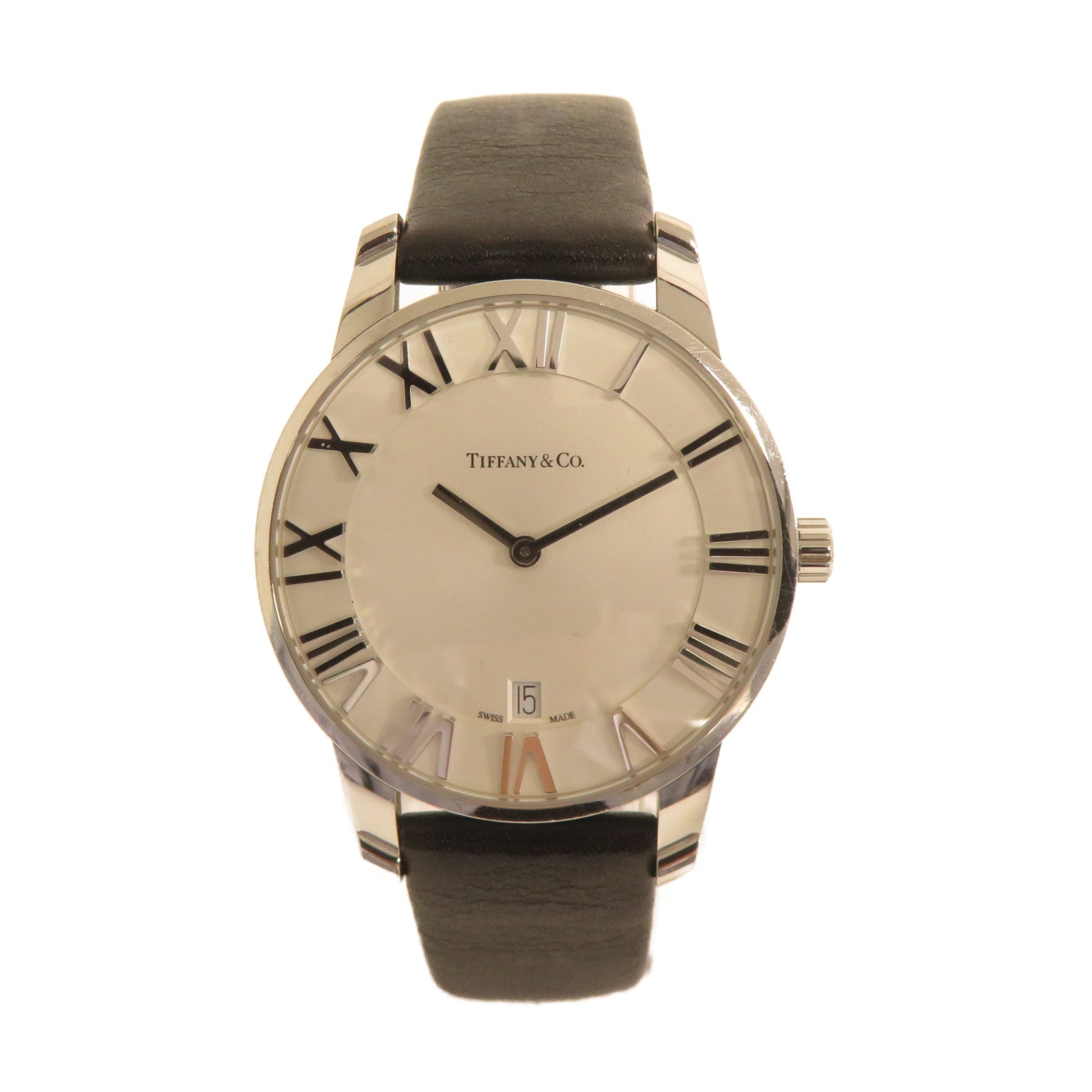 TIFFANY＆CO Atlas Watch不鏽鋼手錶石英機芯白色