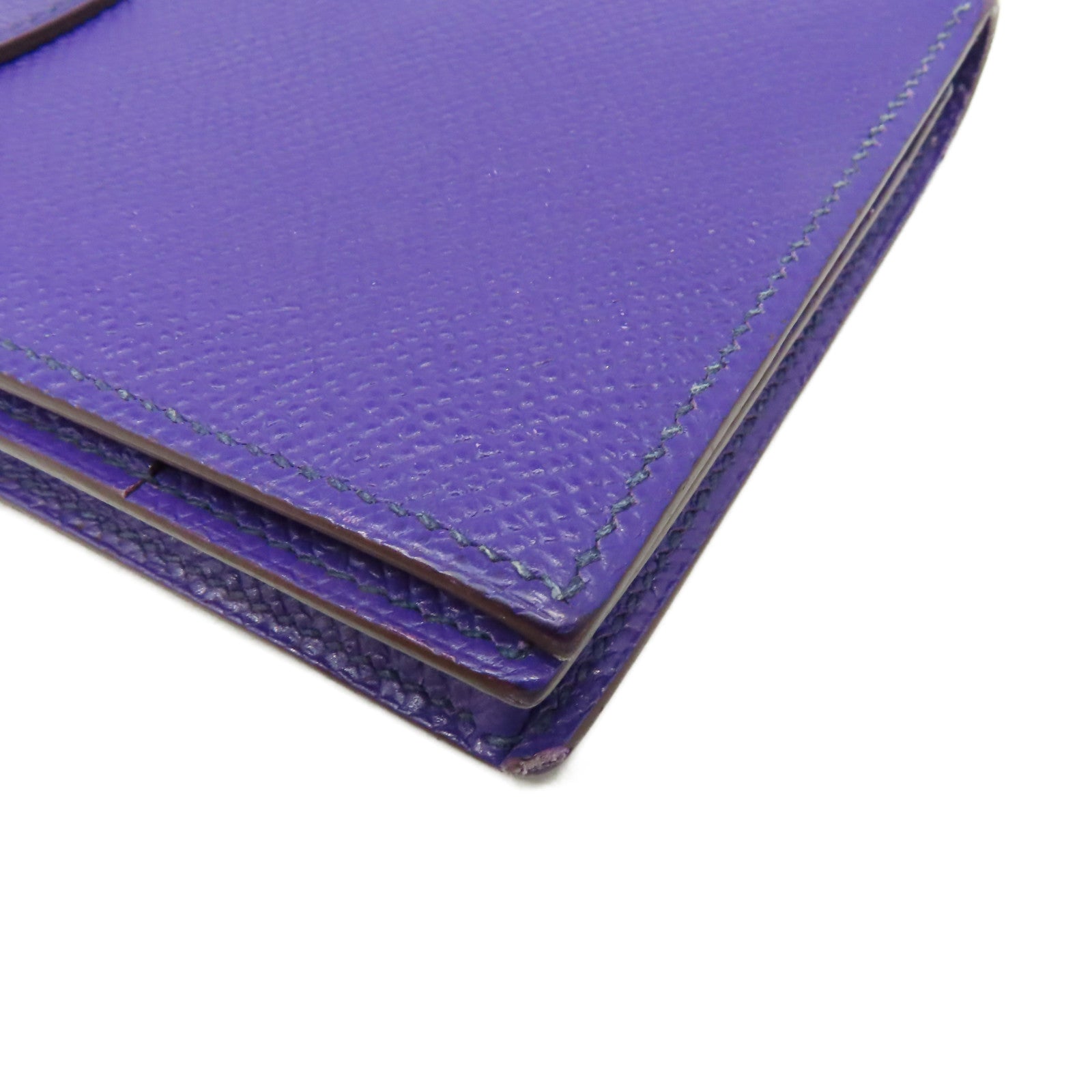 HERMES 【激減優惠】Epsom皮革Bearn Wallet金扣長錢包紫色