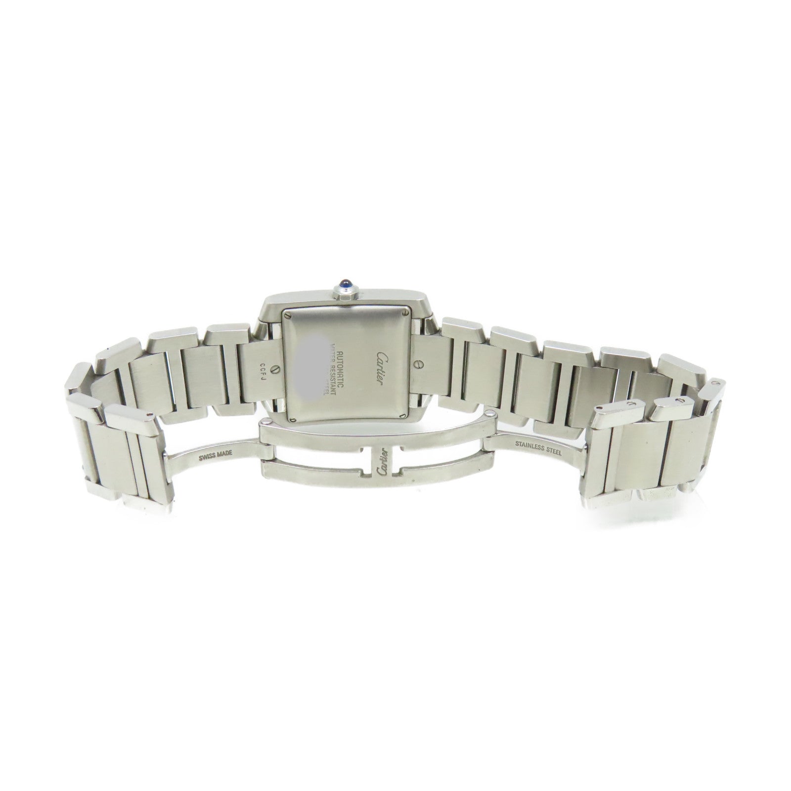 CARTIER Tank Francaise LM Watch不鏽鋼自動機芯手錶白色/銀色