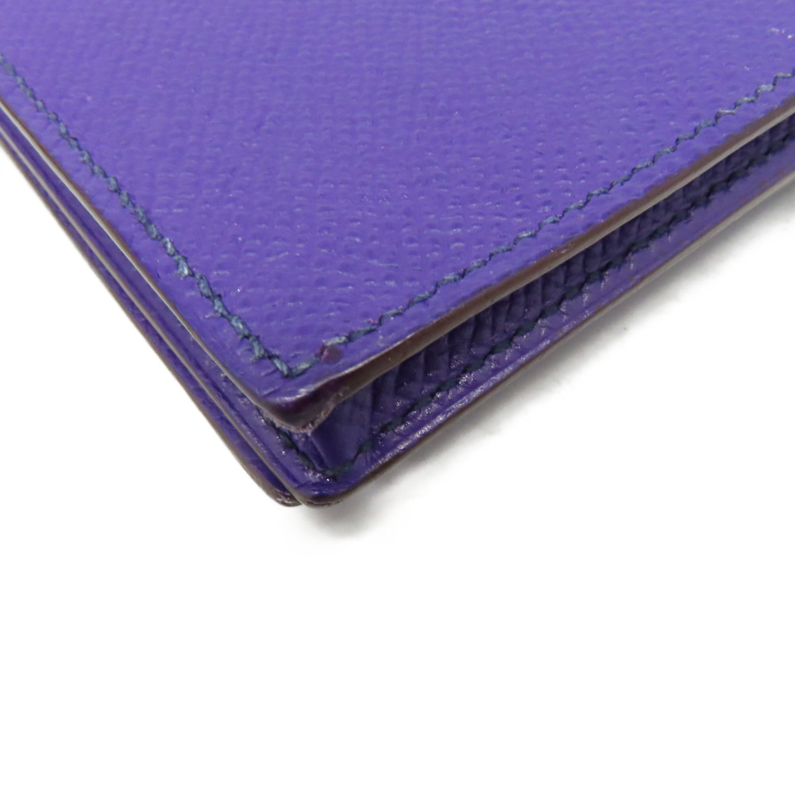 HERMES 【激減優惠】Epsom皮革Bearn Wallet金扣長錢包紫色