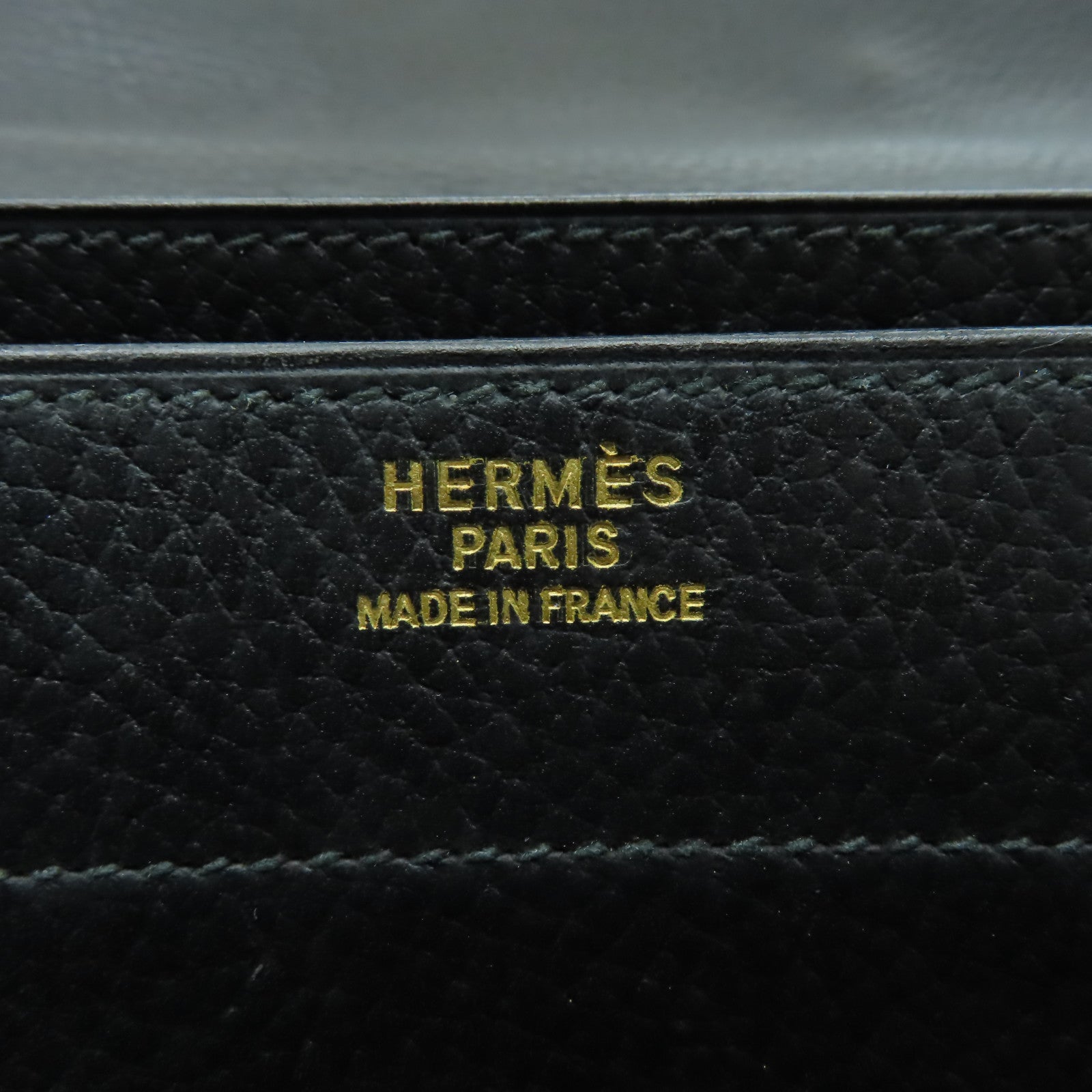 HERMES 牛皮皮革Sac A Depeches金扣手挽袋黑色