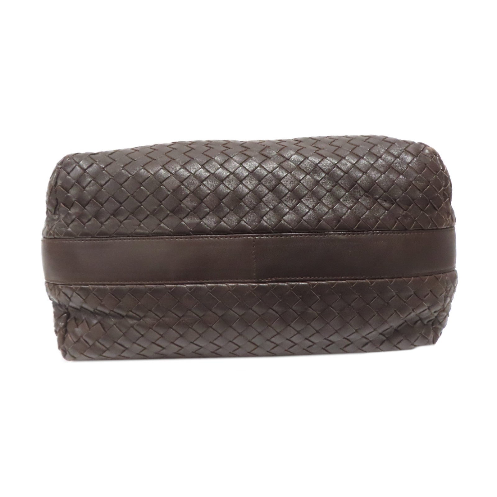 BOTTEGA VENETA 織紋皮革Shoulder Bag金扣肩背袋啡色