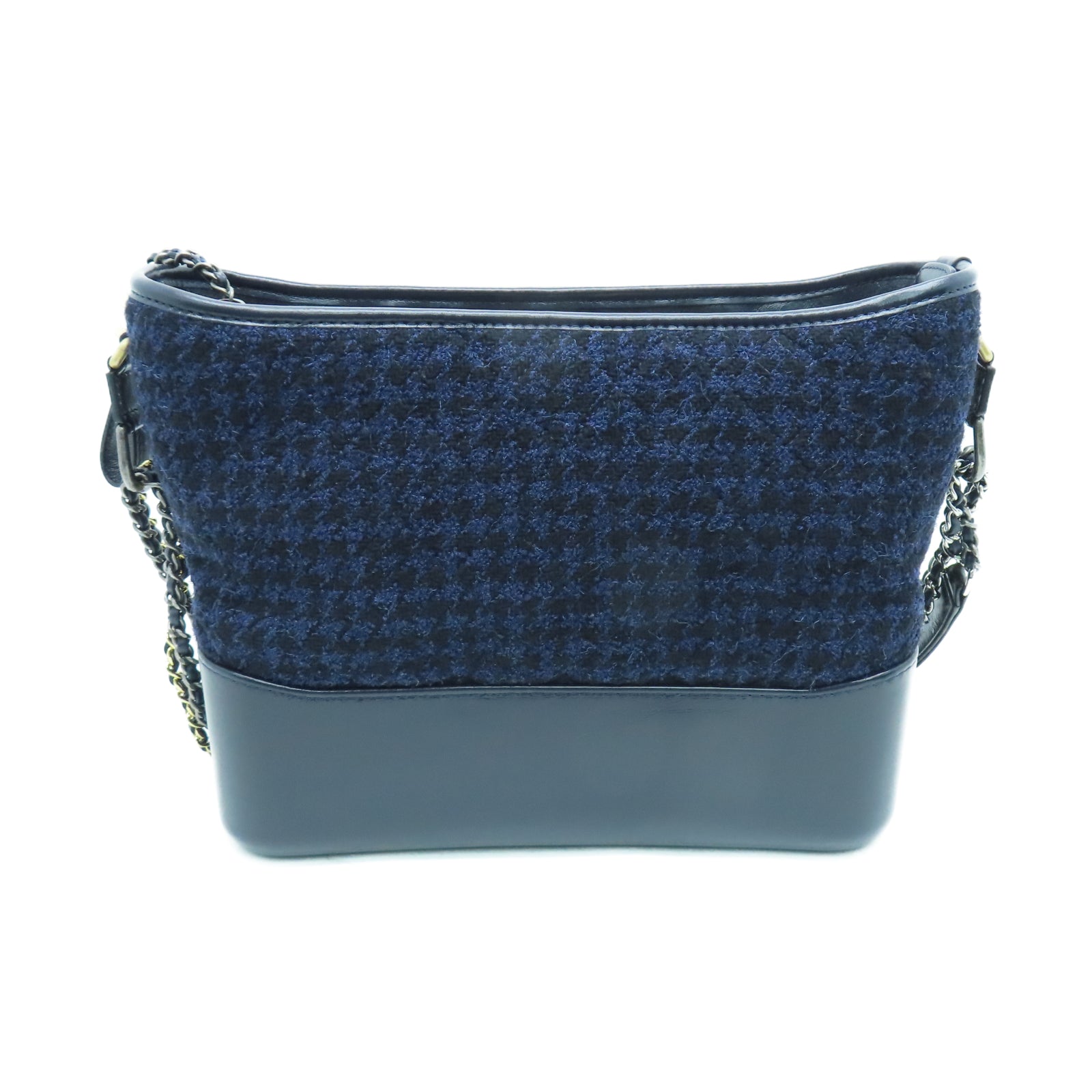 CHANEL Caviar皮革Gabrielle Bag金銀扣鏈帶肩背袋黑色