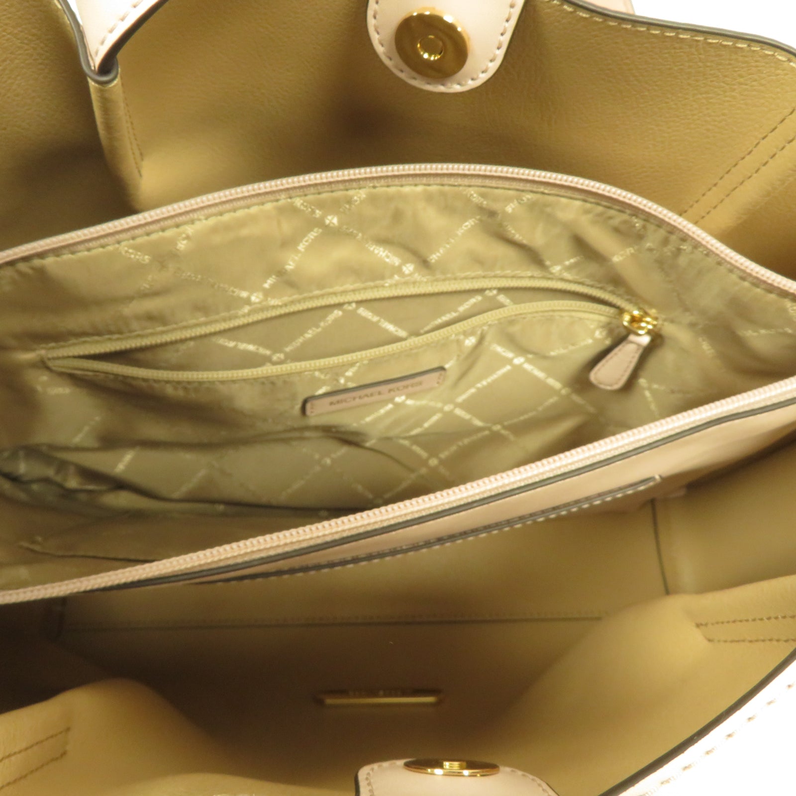 Michael Kors 牛皮皮革Tote Bag金扣肩背袋粉紅色