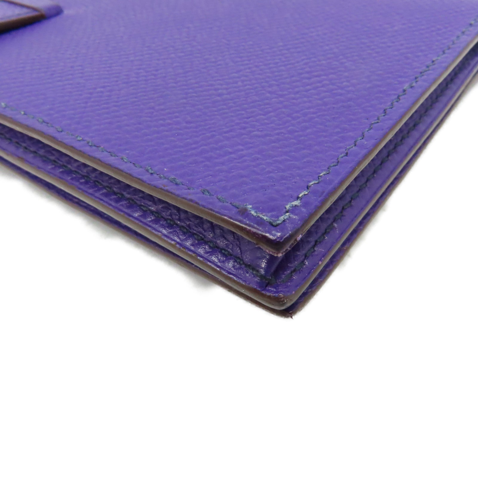 HERMES 【激減優惠】Epsom皮革Bearn Wallet金扣長錢包紫色