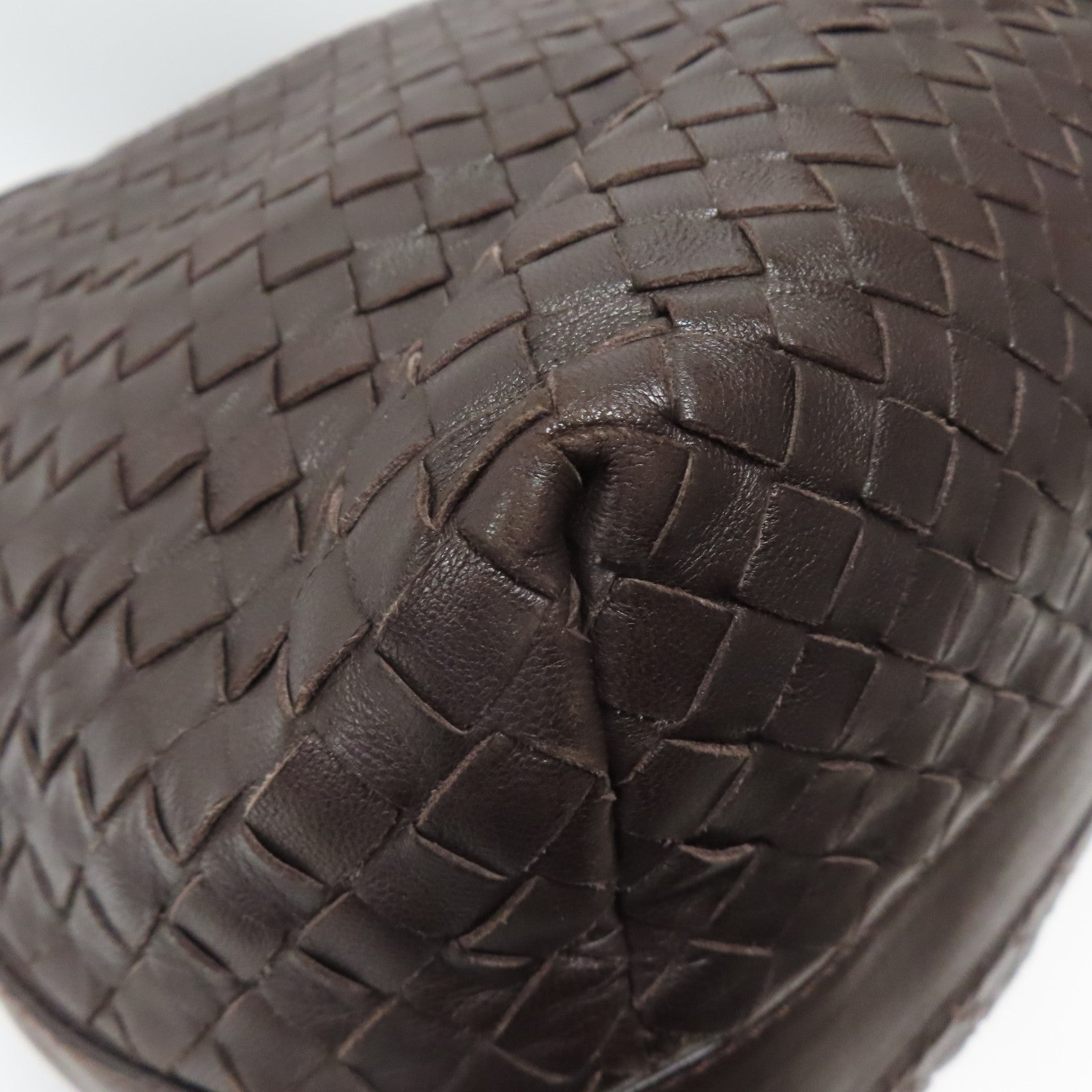 BOTTEGA VENETA 織紋皮革Shoulder Bag金扣肩背袋啡色