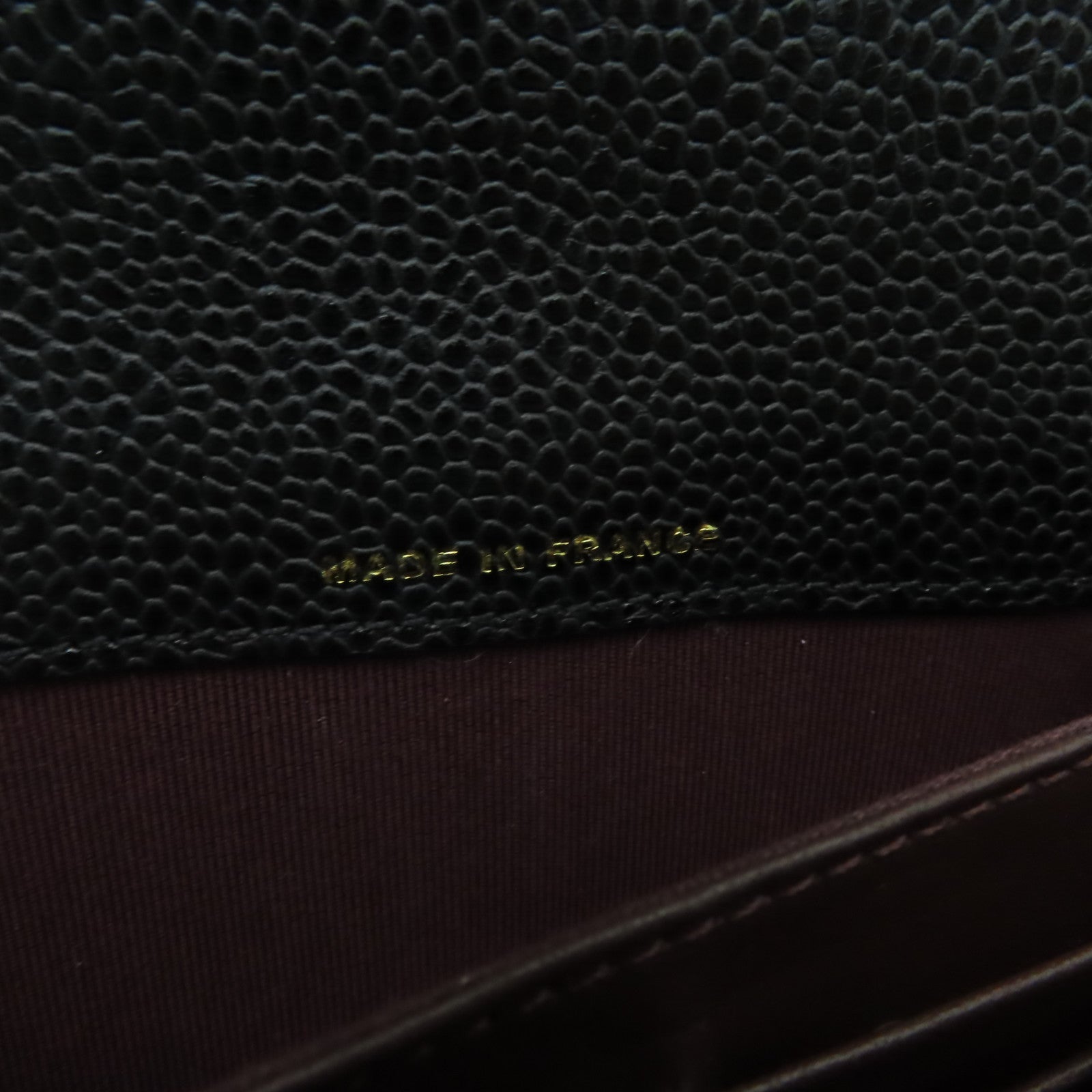 CHANEL Caviar皮革Long Wallet金扣長錢包黑色