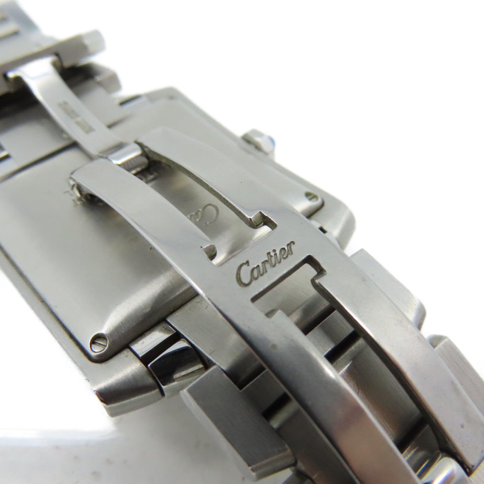 CARTIER Tank Francaise LM Watch不鏽鋼自動機芯手錶白色/銀色