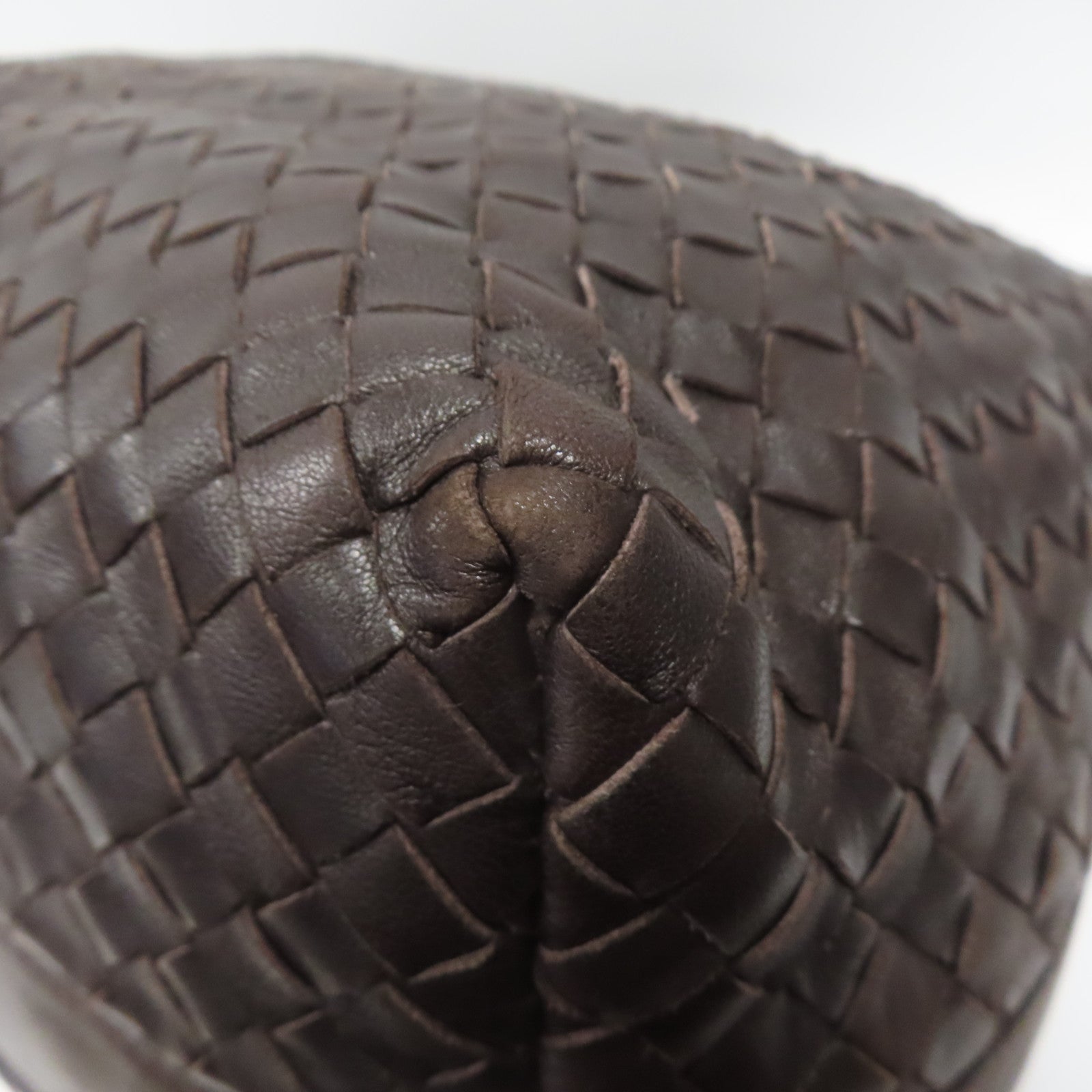 BOTTEGA VENETA 織紋皮革Shoulder Bag金扣肩背袋啡色