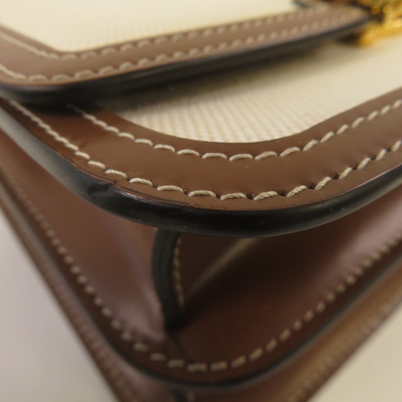 BURBERRY 帆布/皮革Shoulder Bag金扣肩背袋米色/啡色