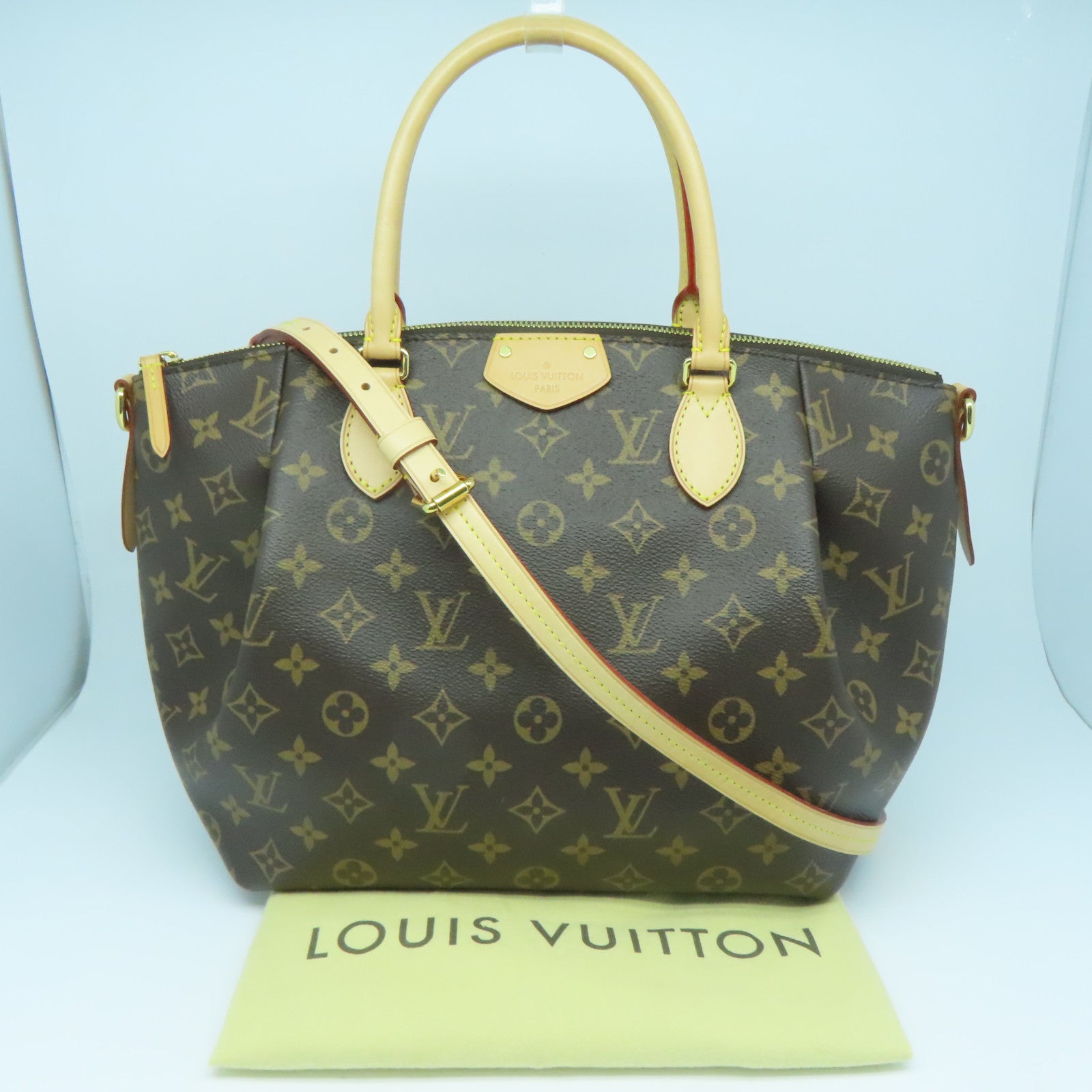 LOUIS VUITTON Monogram Turenne MM金扣手挽肩背兩用袋啡色
