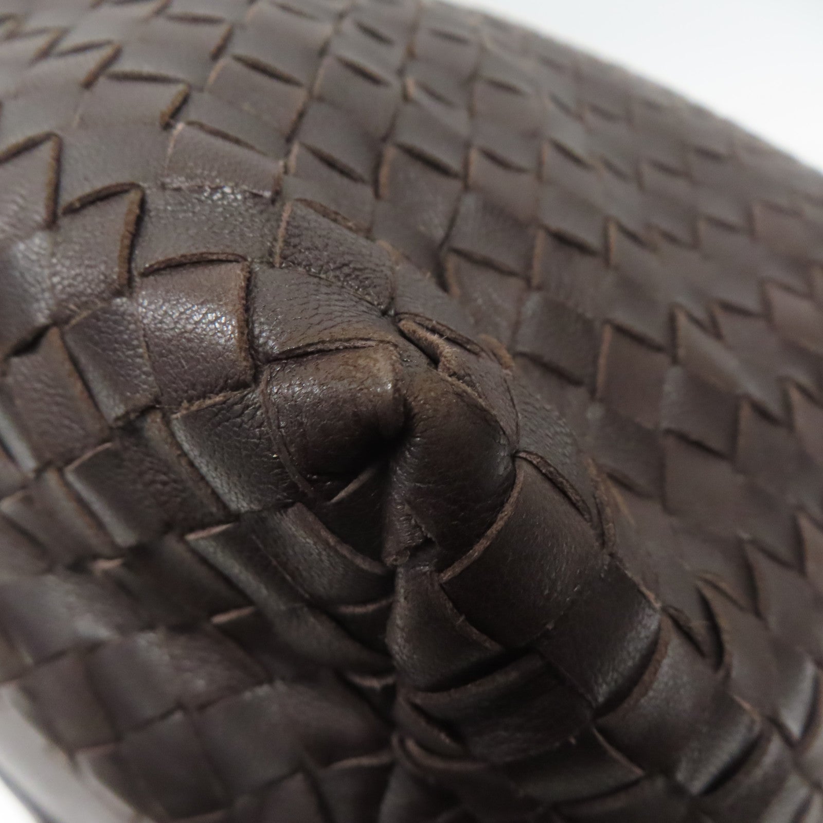 BOTTEGA VENETA 織紋皮革Shoulder Bag金扣肩背袋啡色