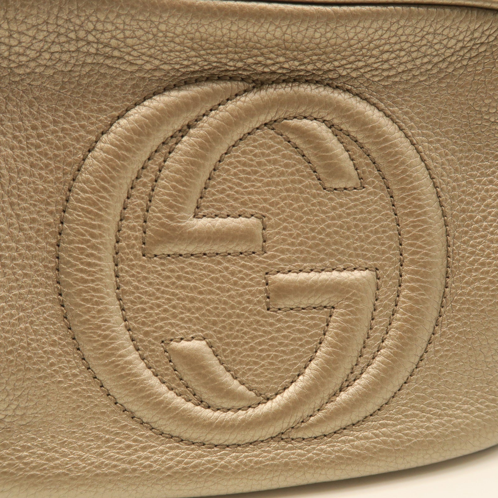 GUCCI 牛皮皮革Shoulder Bag金扣肩背袋金色