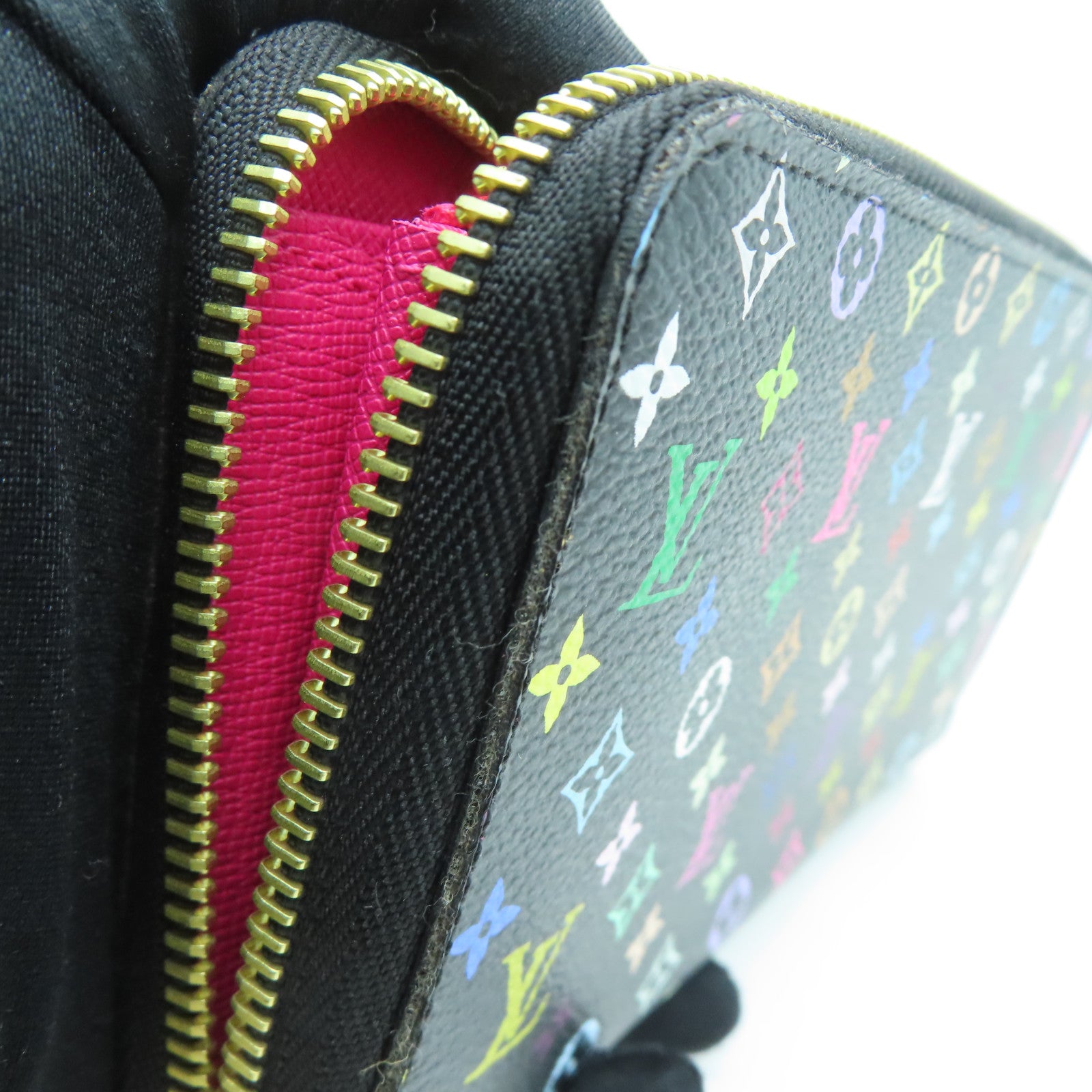 LOUIS VUITTON Monogram Multicolore Long Wallet金扣长钱包黑色/彩色