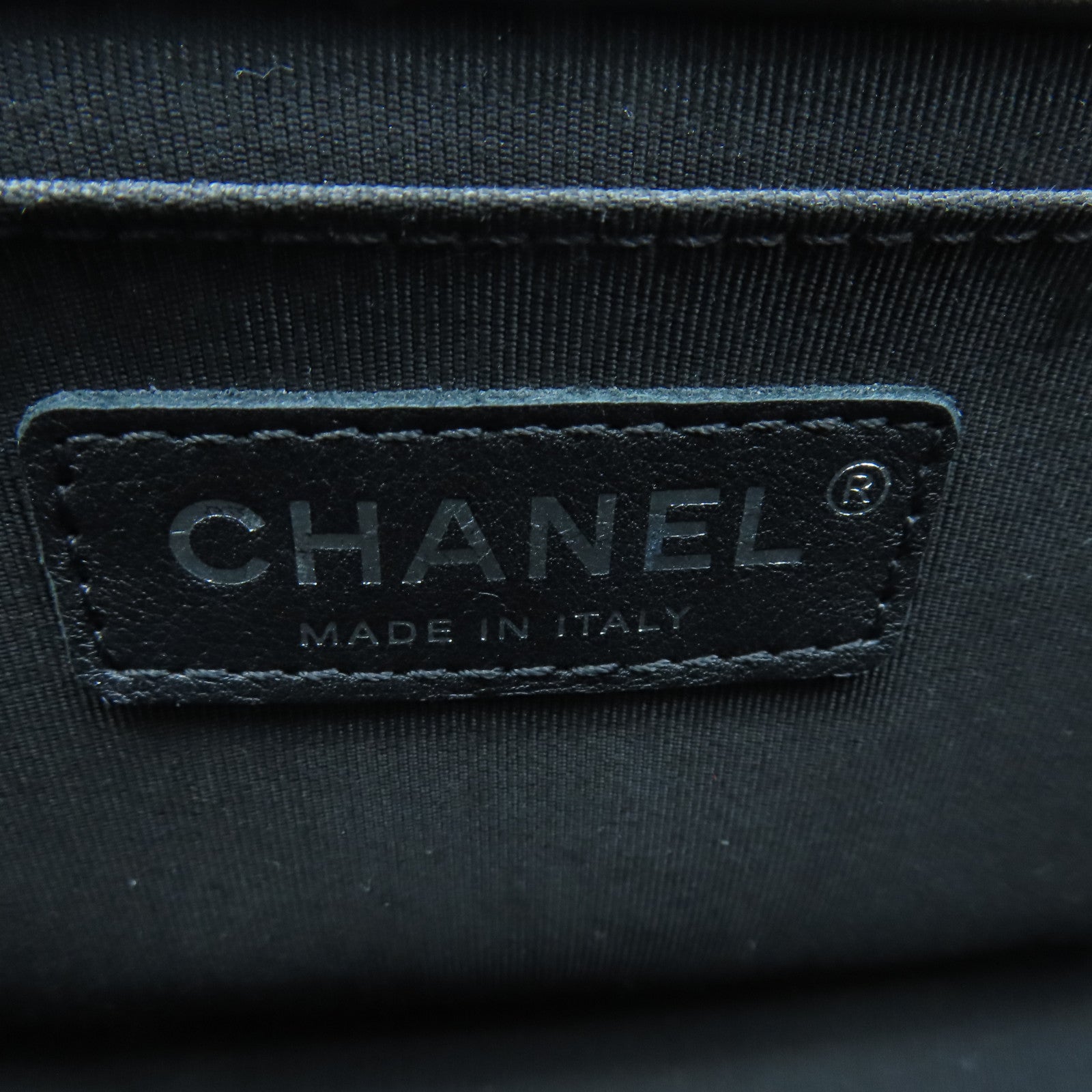 CHANEL Rhombus Sheepskin Leather Boy 25 Silver Buckle Chain Shoulder Bag Black