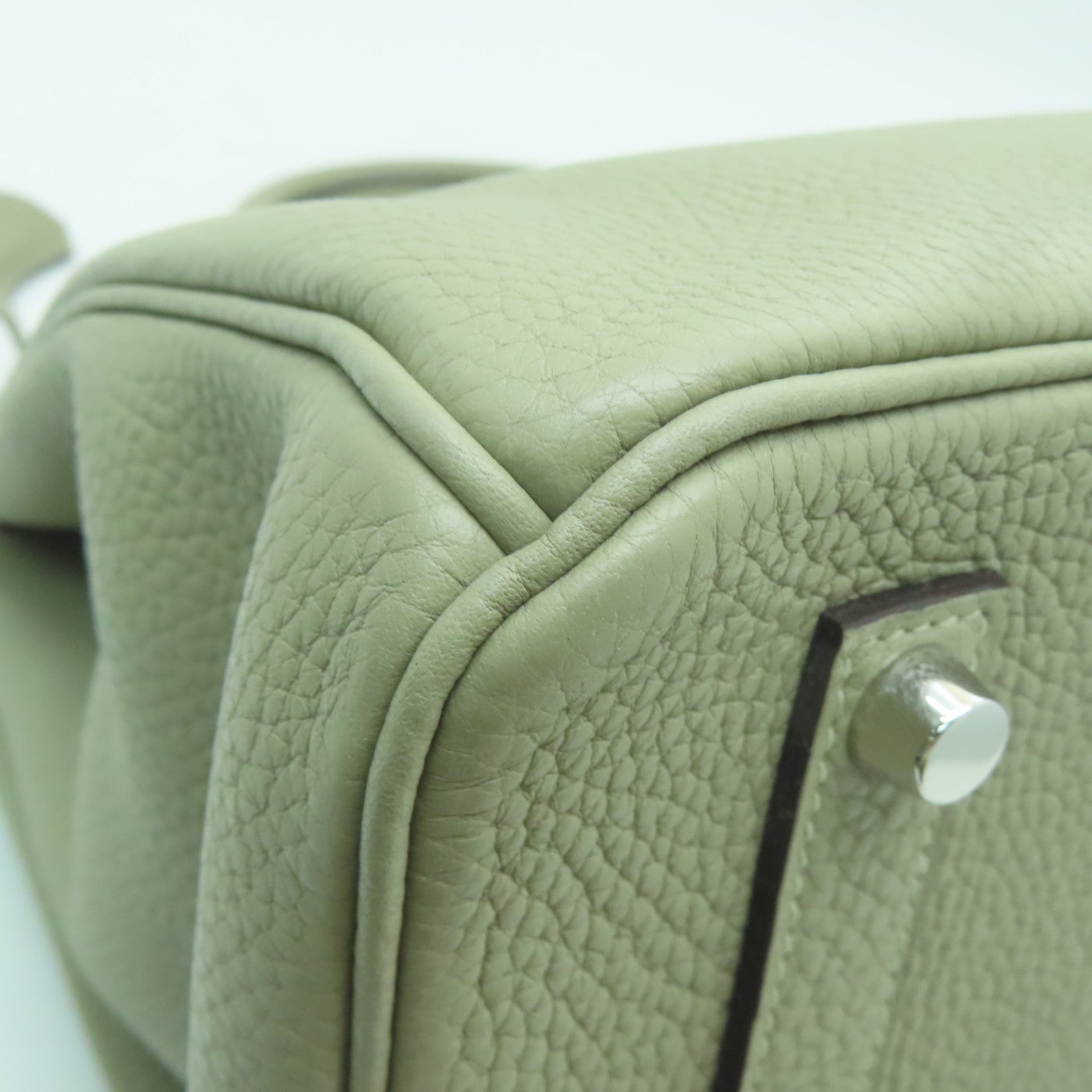 HERMES 【激減優惠】Clemence皮革Birkin 35銀扣手挽袋鼠尾草色