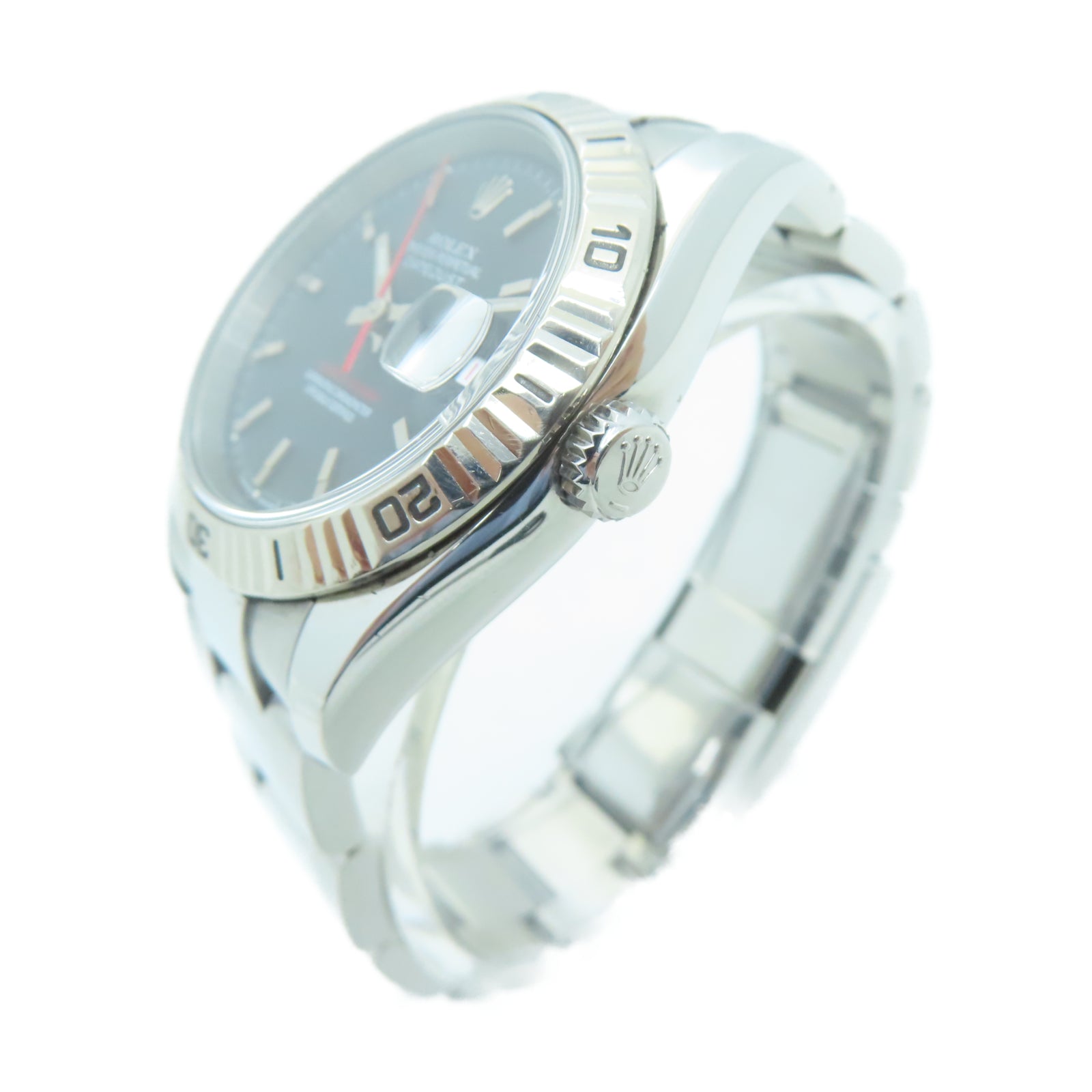 ROLEX Turn-O-graph不鏽鋼/18K白金手錶自動機芯黑色