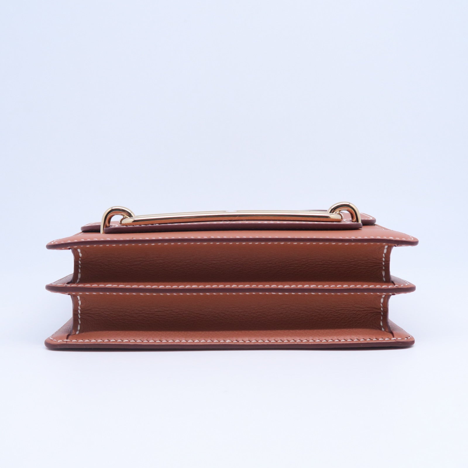 HERMES Evercolor皮革Mini Roulis金扣肩背袋啡色