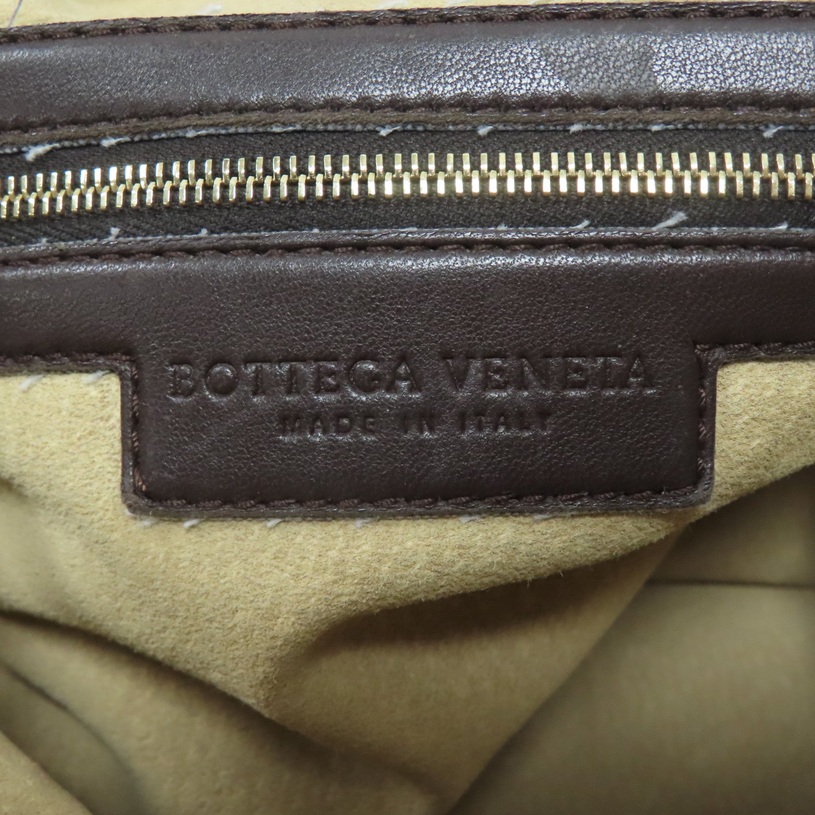 BOTTEGA VENETA 織紋皮革Shoulder Bag金扣肩背袋啡色