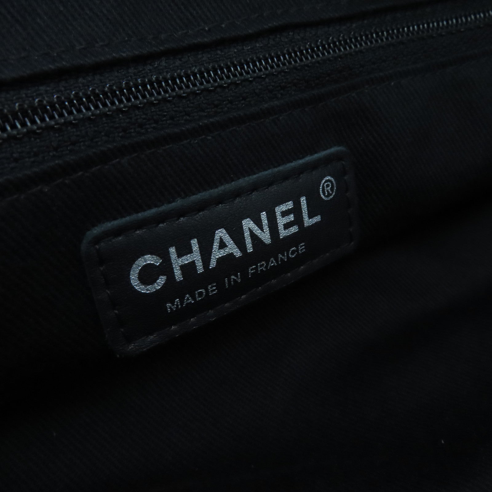 CHANEL rhombic cowhide leather Tote Bag silver buckle handle bag black