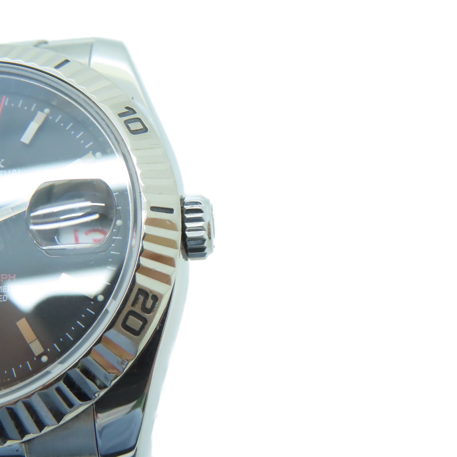 ROLEX Turn-O-graph不鏽鋼/18K白金手錶自動機芯黑色