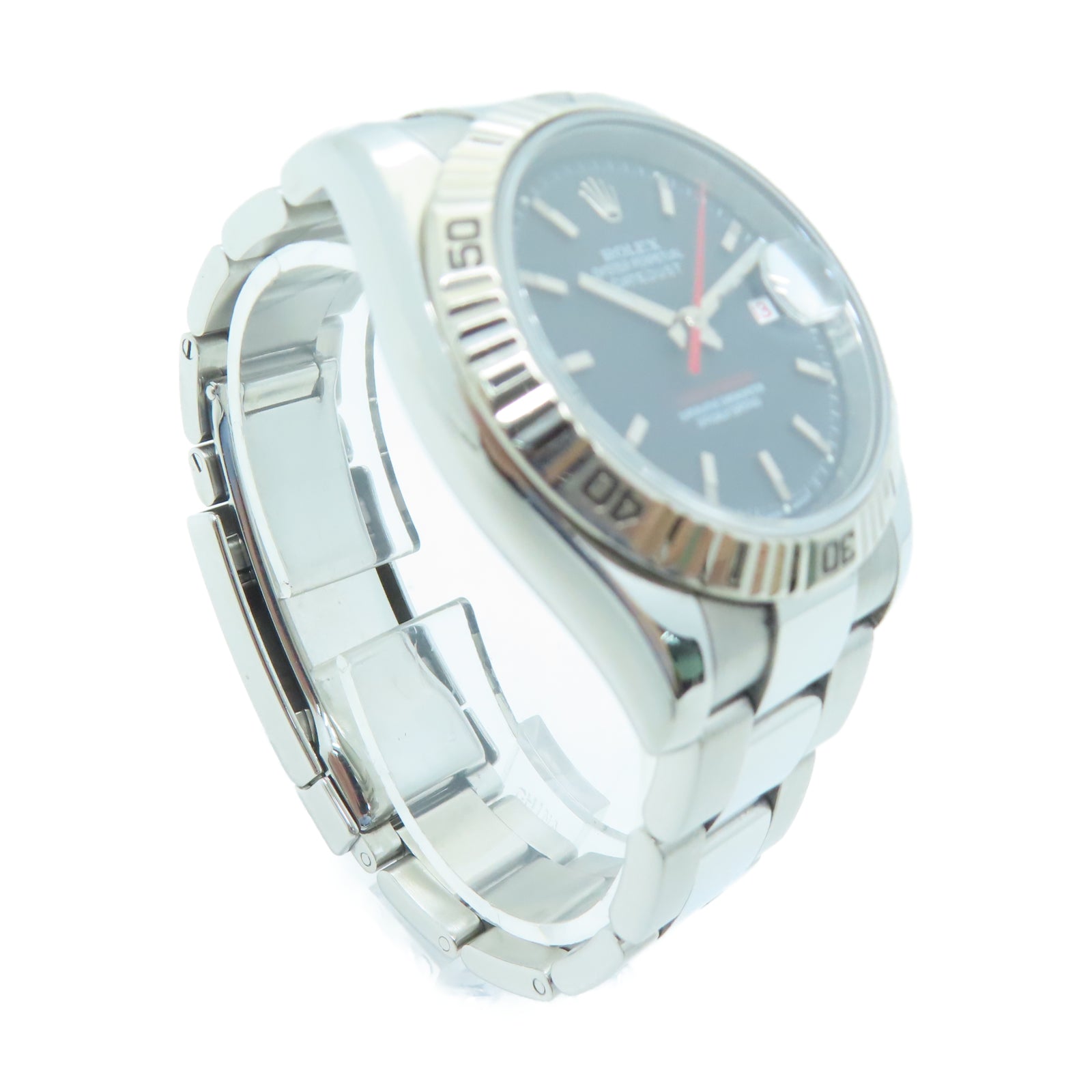 ROLEX Turn-O-graph不鏽鋼/18K白金手錶自動機芯黑色