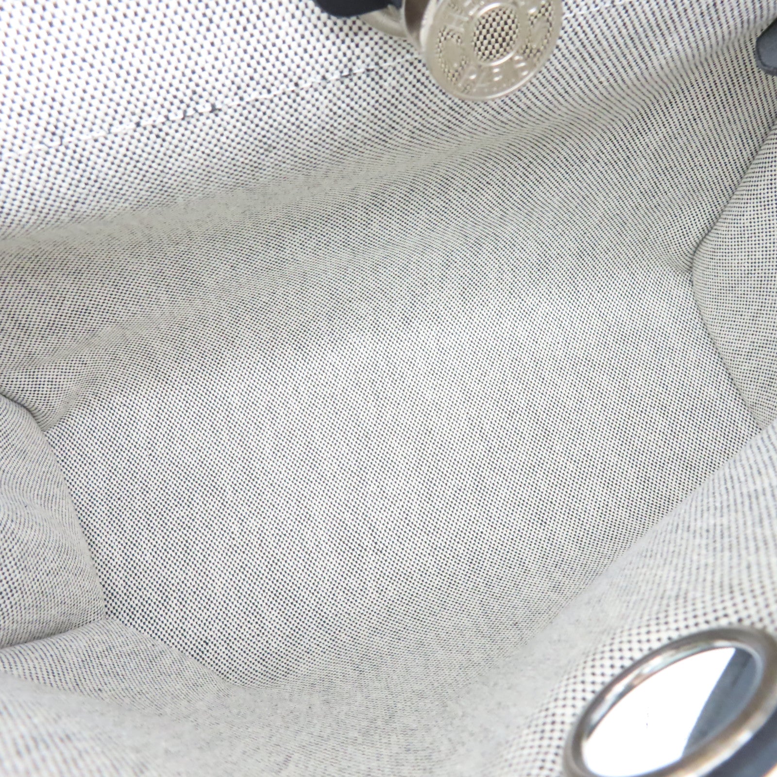 HERMES 塗層帆布HerBag PM銀扣手挽肩背兩用袋藍色/黑色
