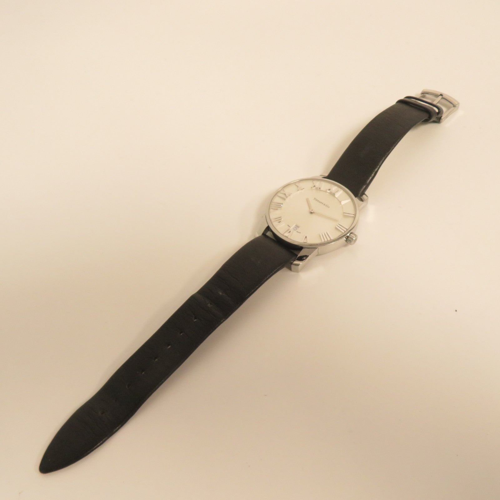 TIFFANY＆CO Atlas Watch不鏽鋼手錶石英機芯白色